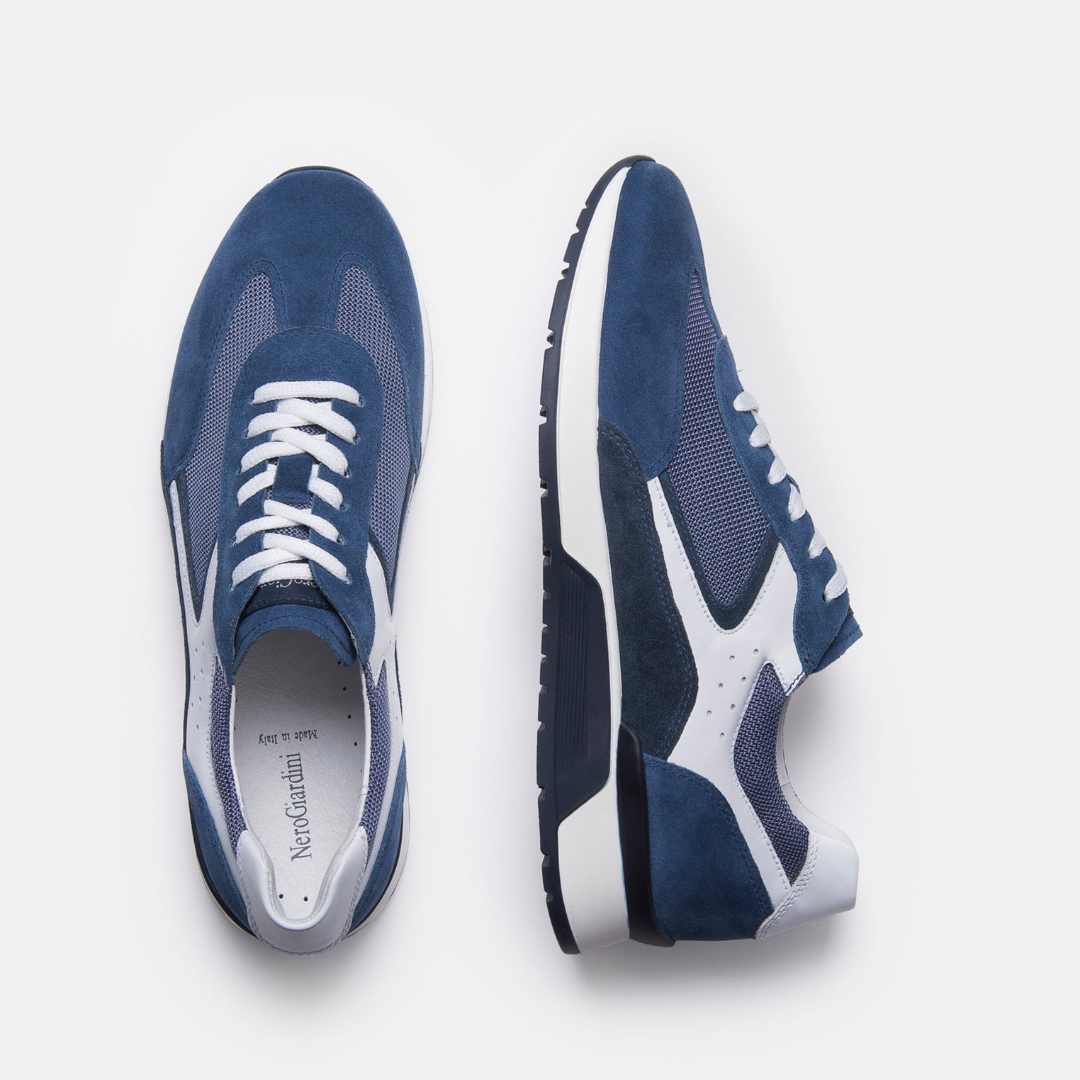 Sneakers Uomo in Pelle, Camoscio e Tela