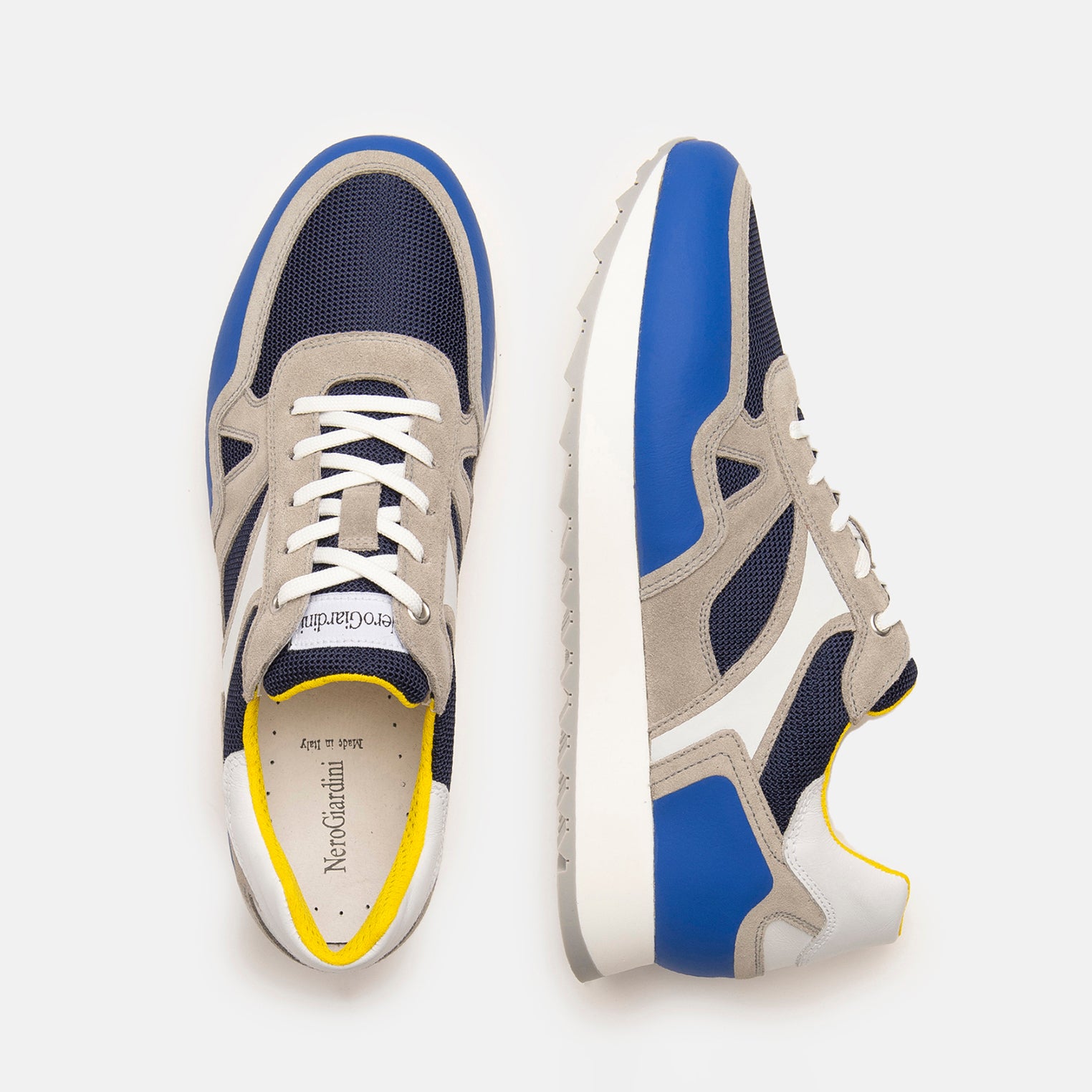 Sneakers Uomo in Camoscio, Tela e Materiale Tecnico
