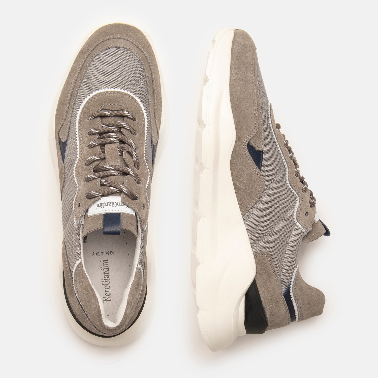 Sneakers Uomo in Pelle, Camoscio e Tela