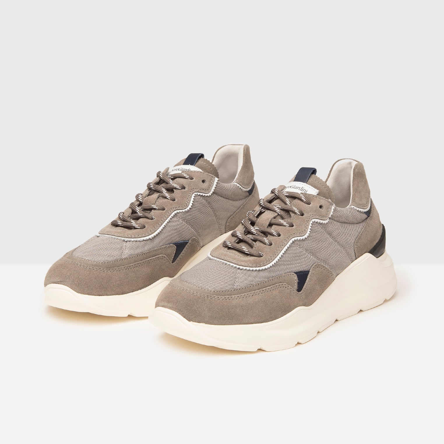 Sneakers Uomo in Pelle, Camoscio e Tela