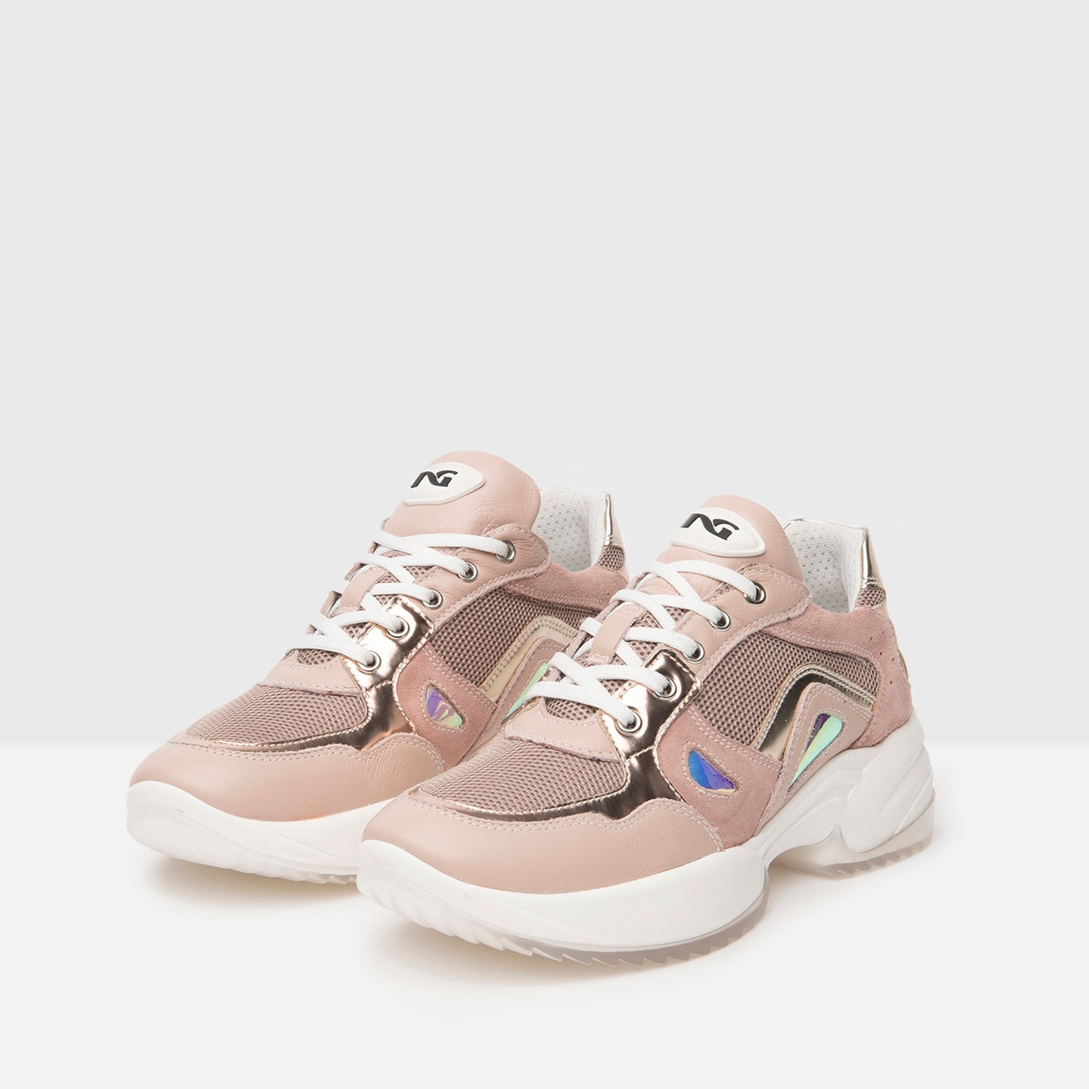 Sneakers Donna in Pelle, Camoscio e  Tela
