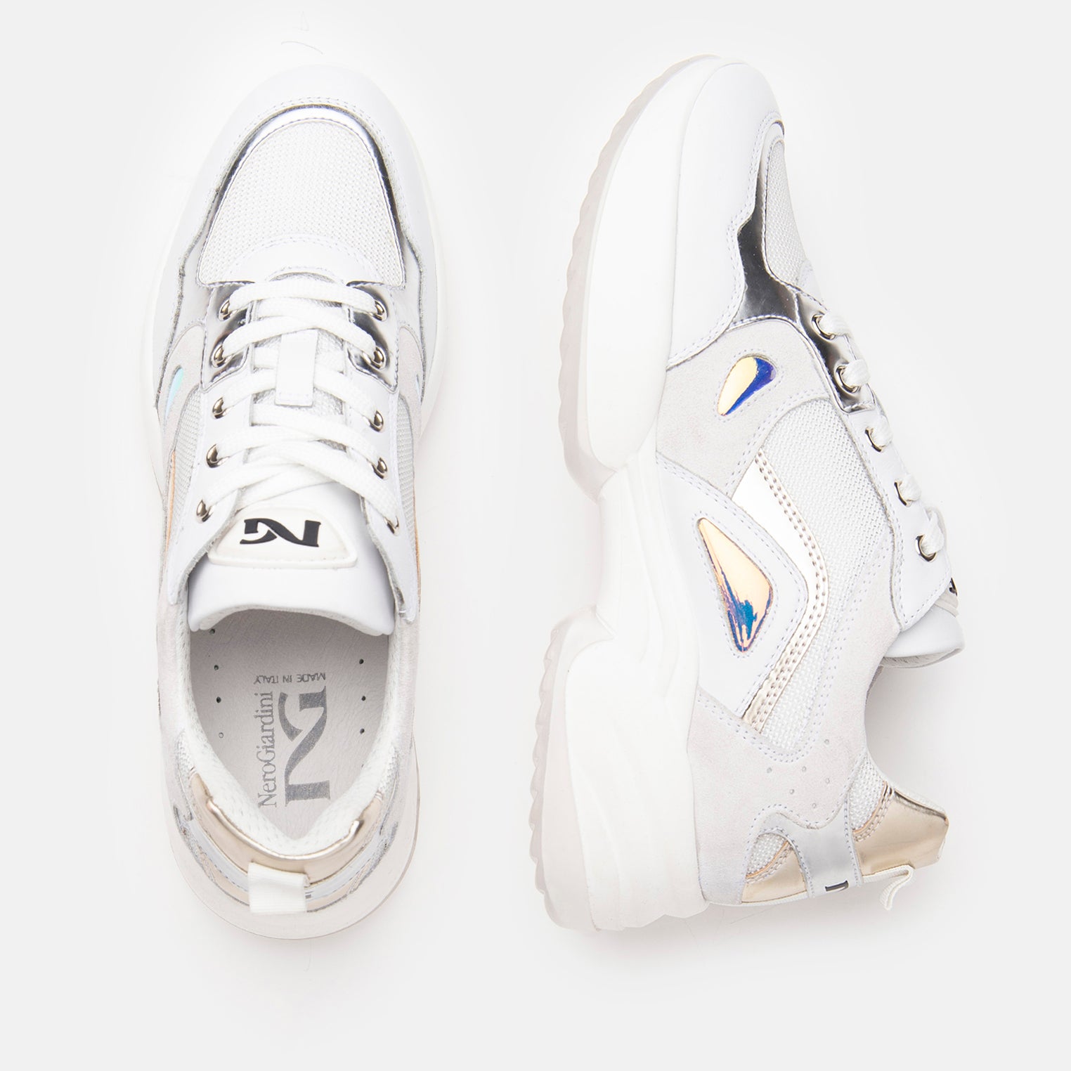 Sneakers Donna in Pelle, Camoscio e  Tela