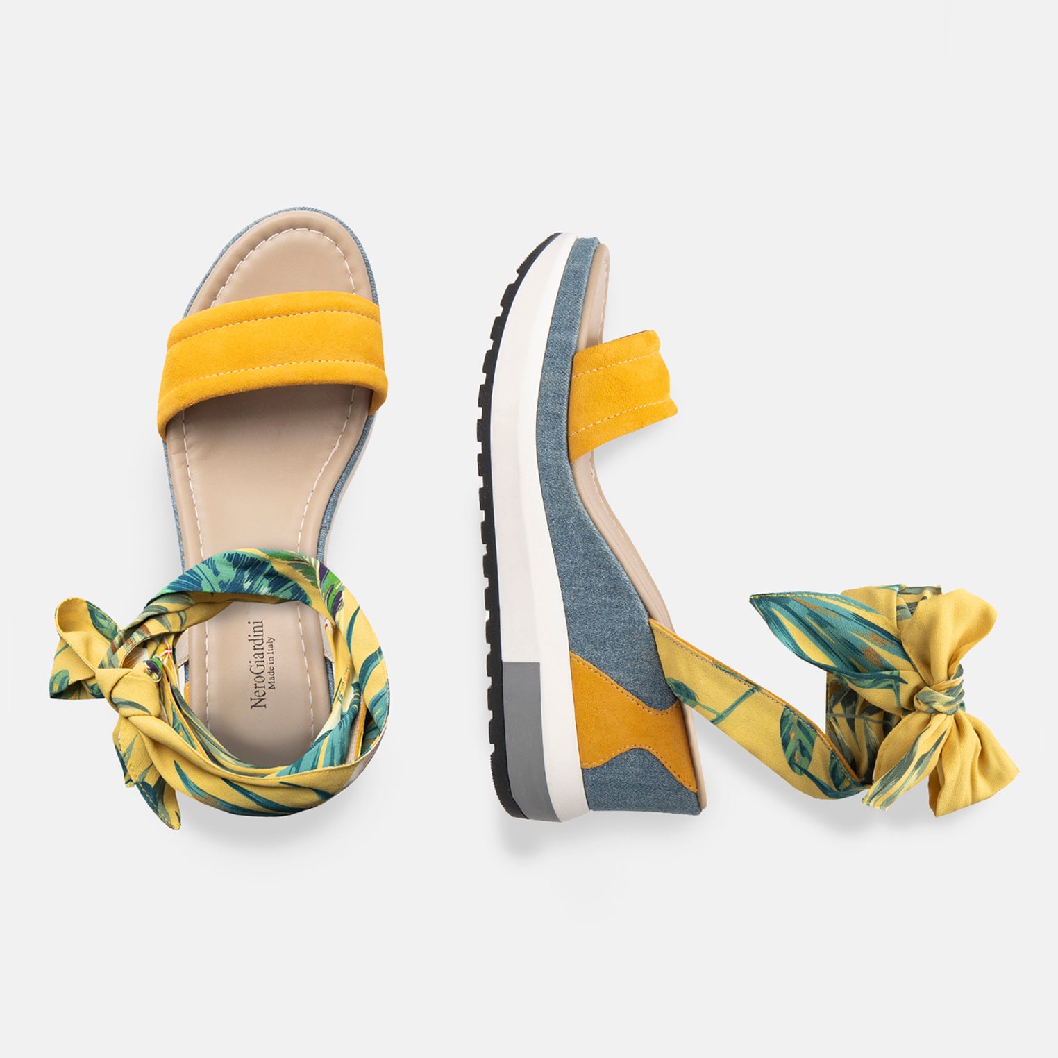 Sandali Donna in Suede e Tessuto