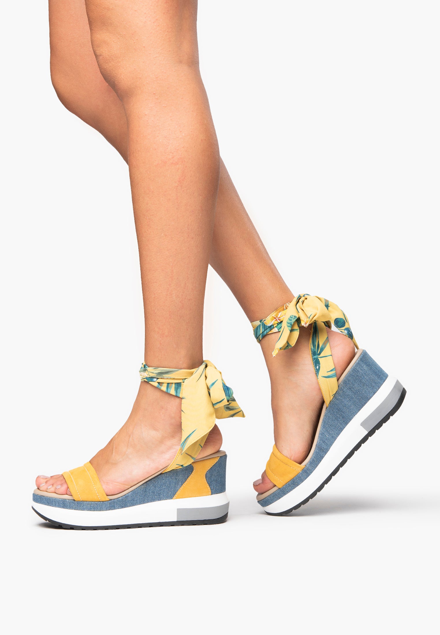 Sandali Donna in Suede e Tessuto