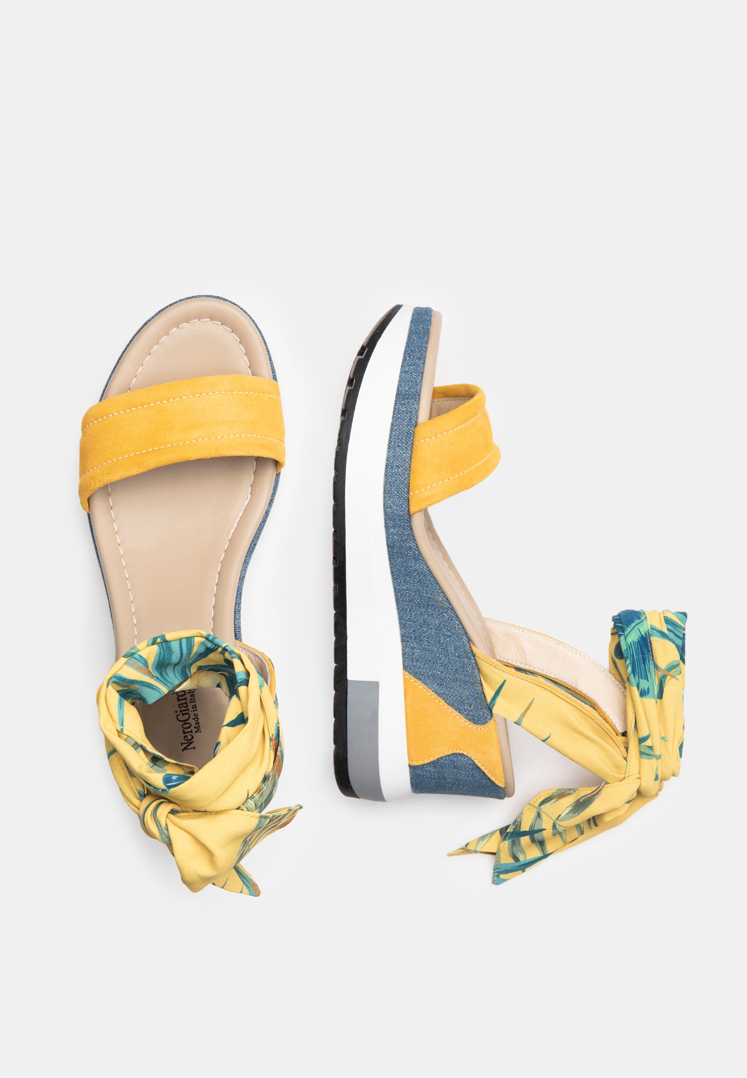 Sandali Donna in Suede e Tessuto