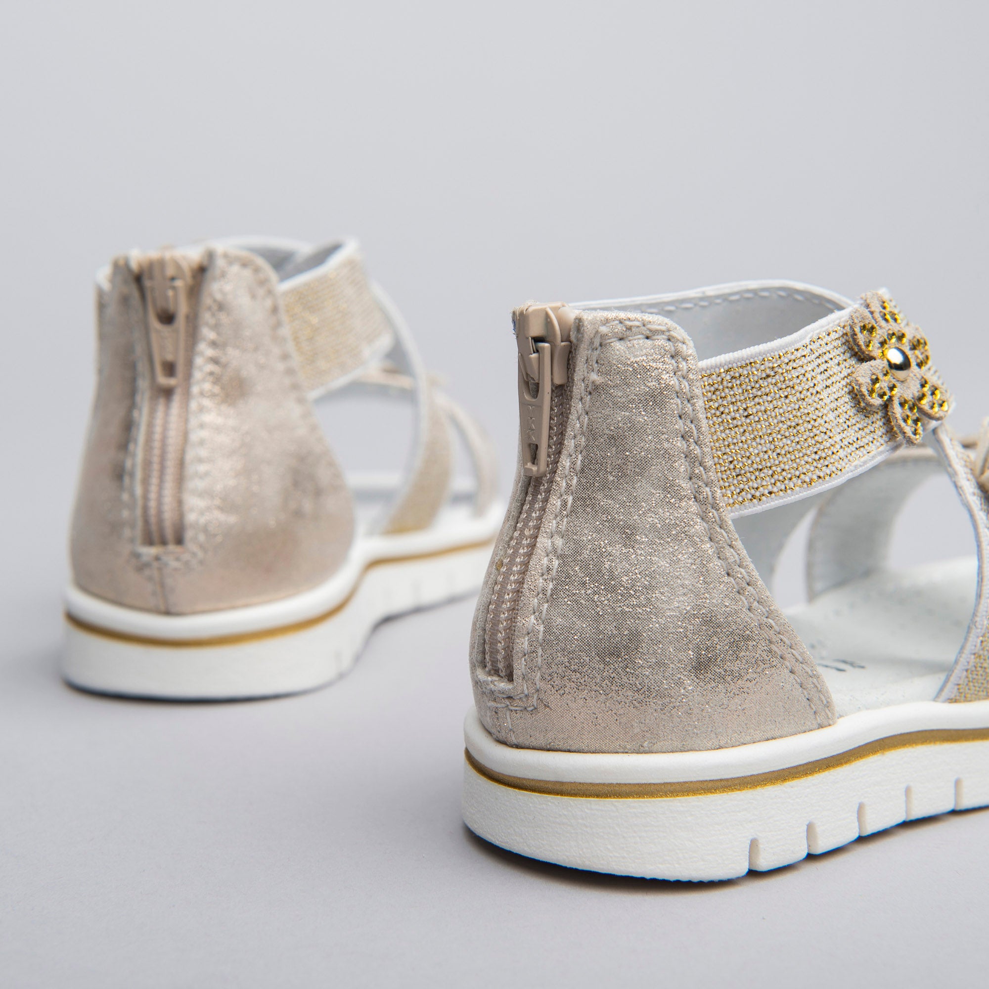 Sandali Kids da Bambina in Materiale Tecnico e Camoscio