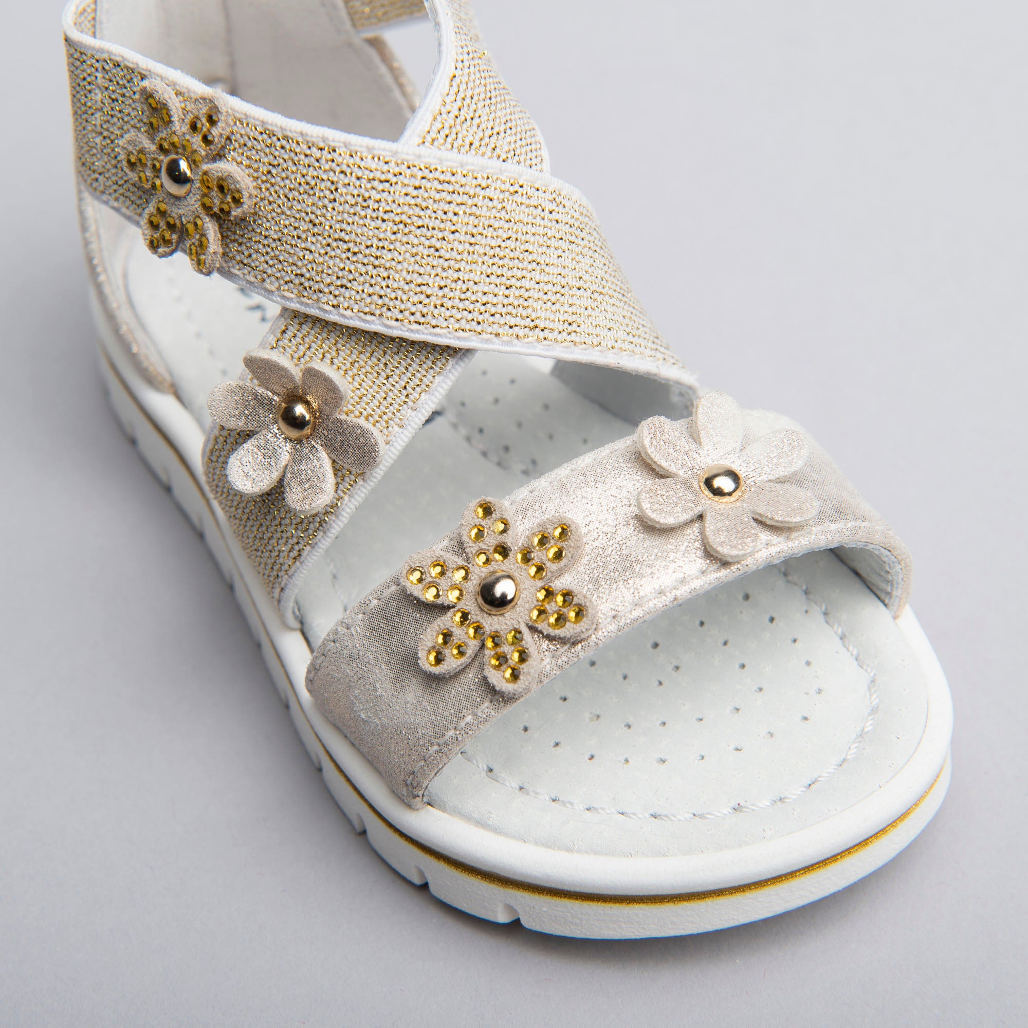 Sandali Kids da Bambina in Materiale Tecnico e Camoscio