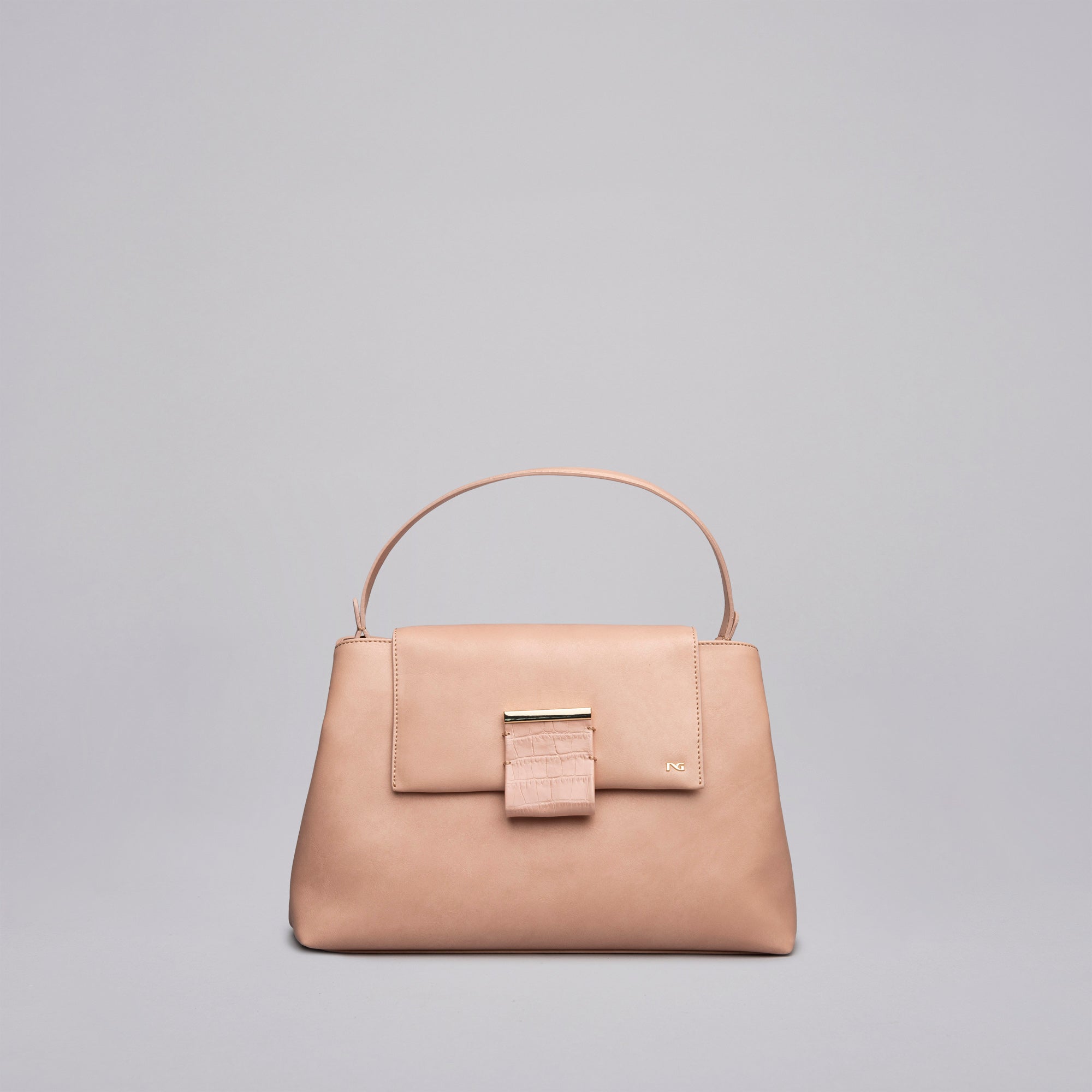 Borsa a Mano da Donna in Pelle e Materiale Tecnico