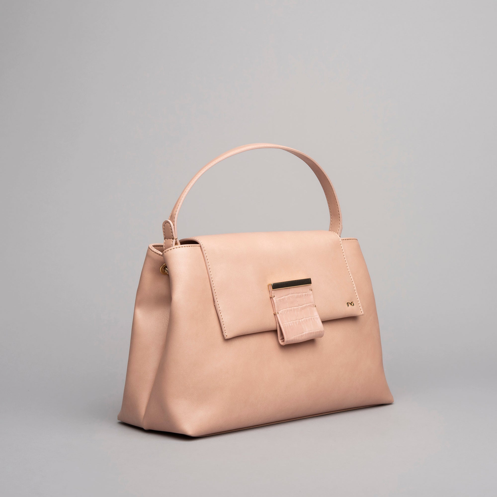 Borsa a Mano da Donna in Pelle e Materiale Tecnico
