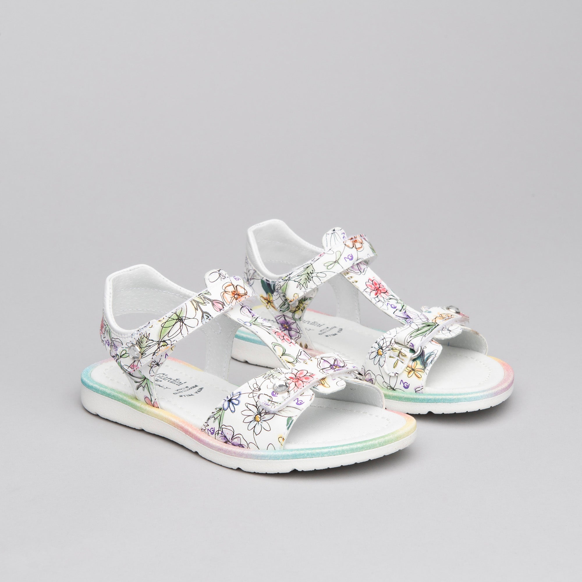 Sandali Kids da Bambina in Materiale Tecnico e Pelle