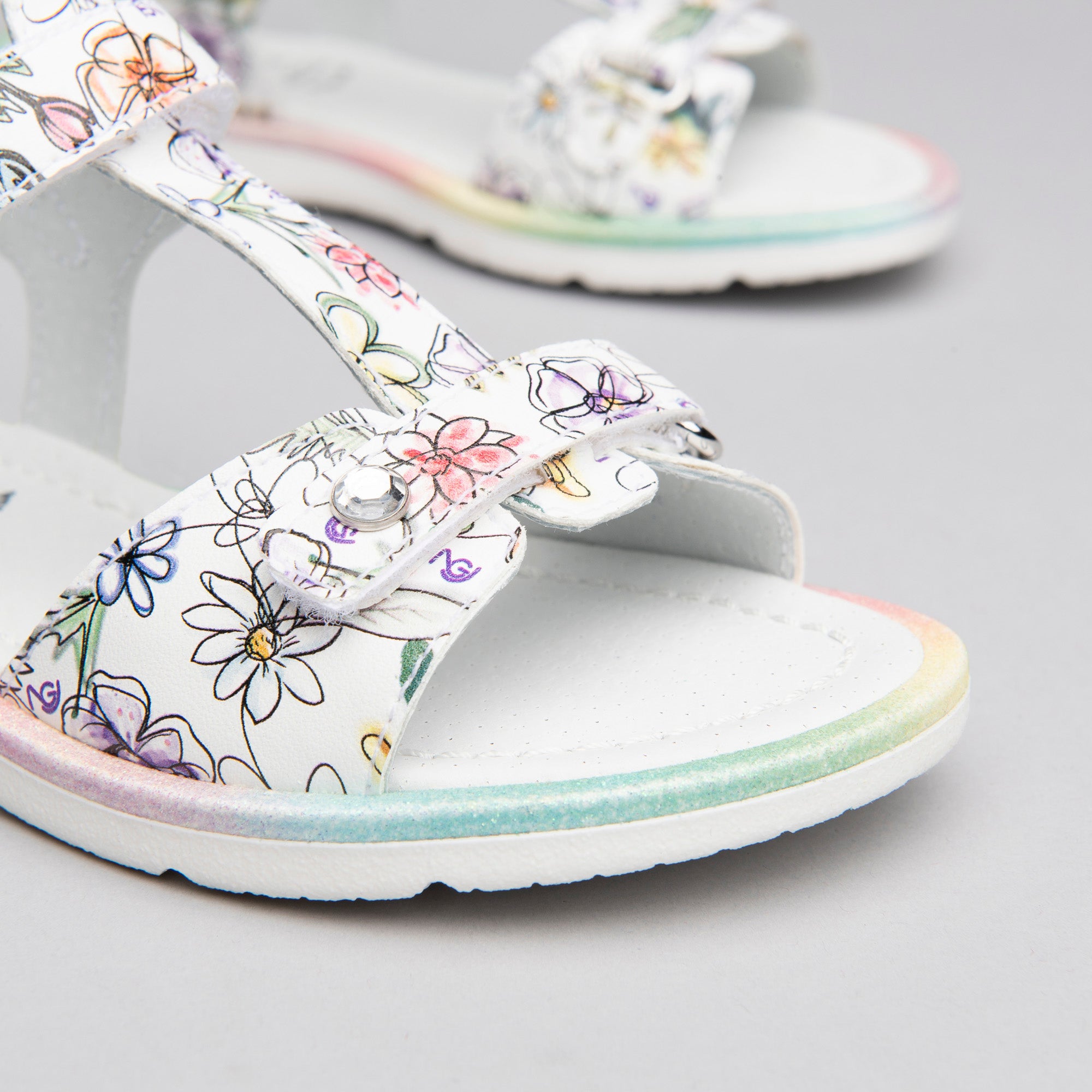 Sandali Kids da Bambina in Materiale Tecnico e Pelle
