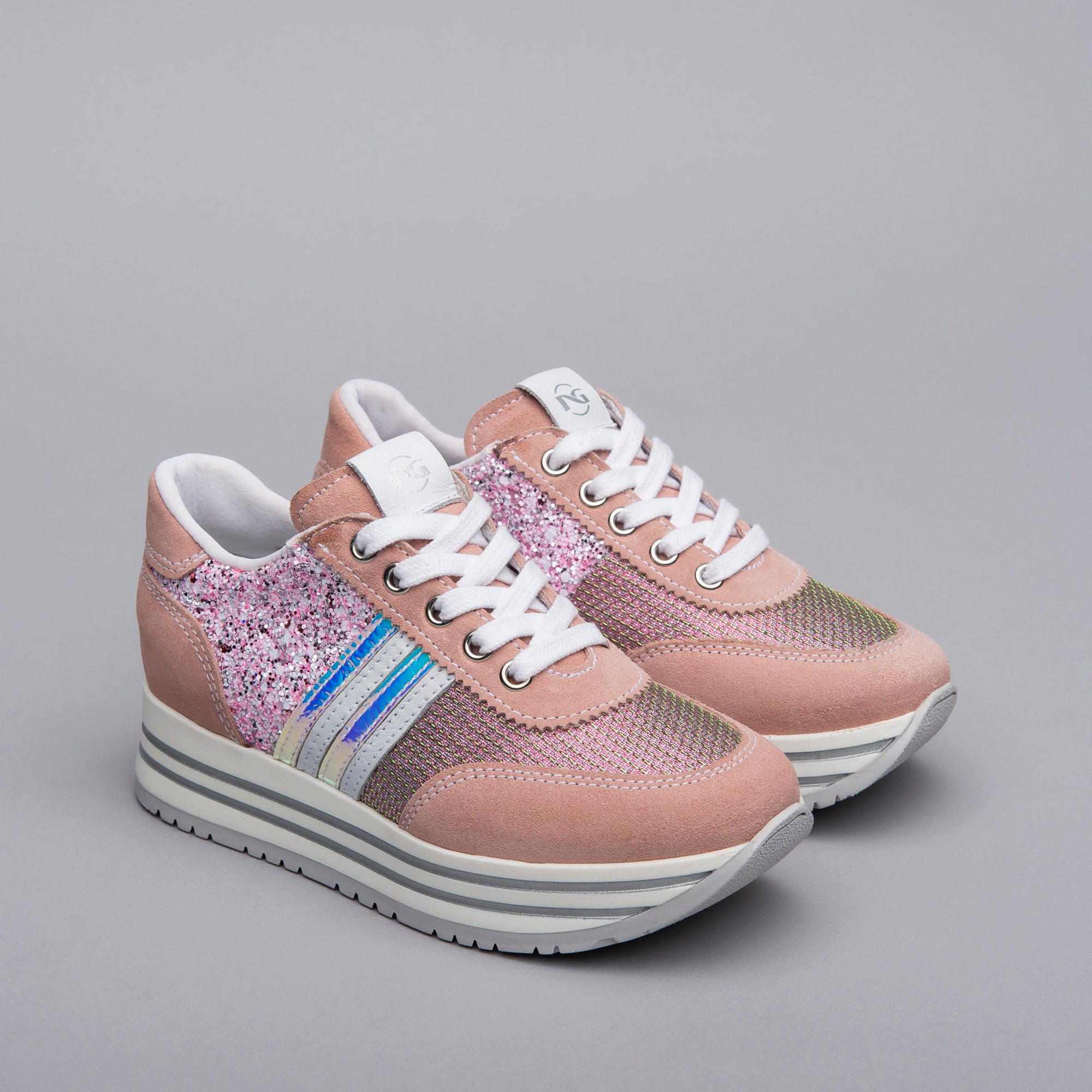 Sneakers Teens da Ragazza in Camoscio, Pelle e Tela