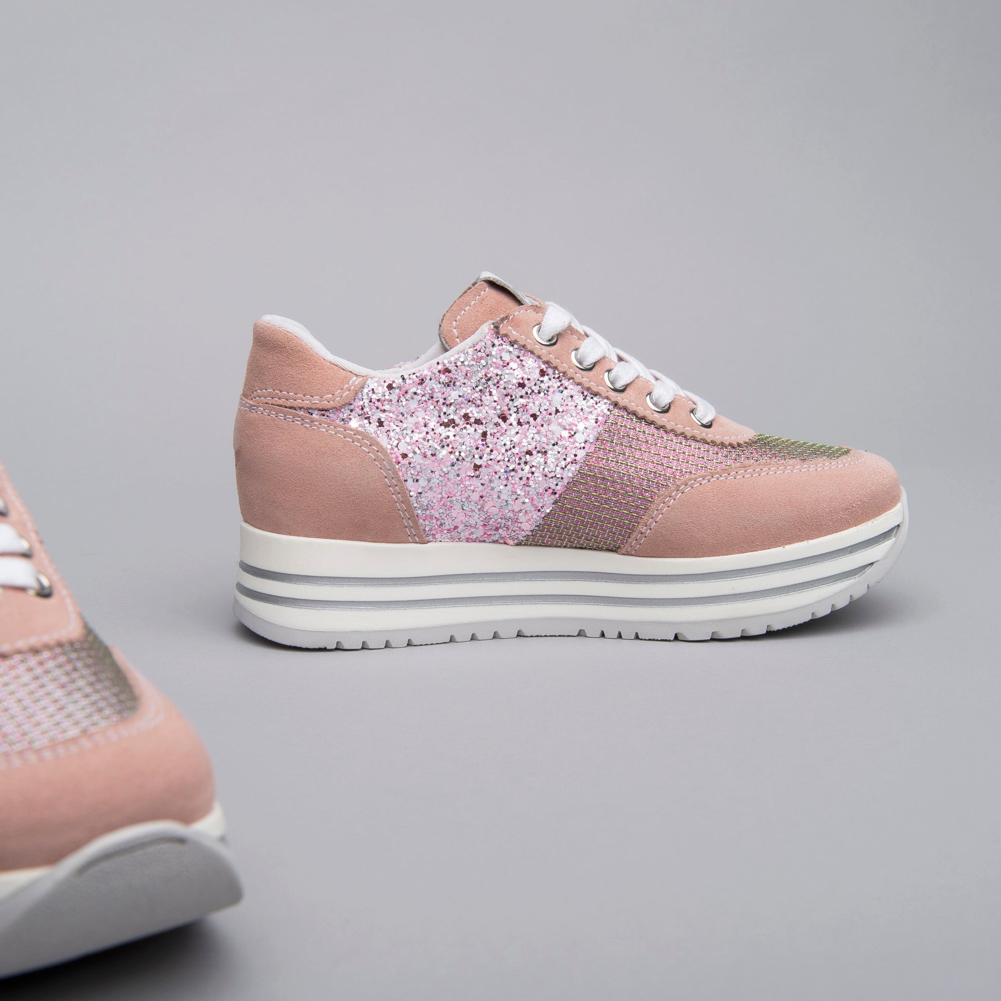 Sneakers Teens da Ragazza in Camoscio, Pelle e Tela