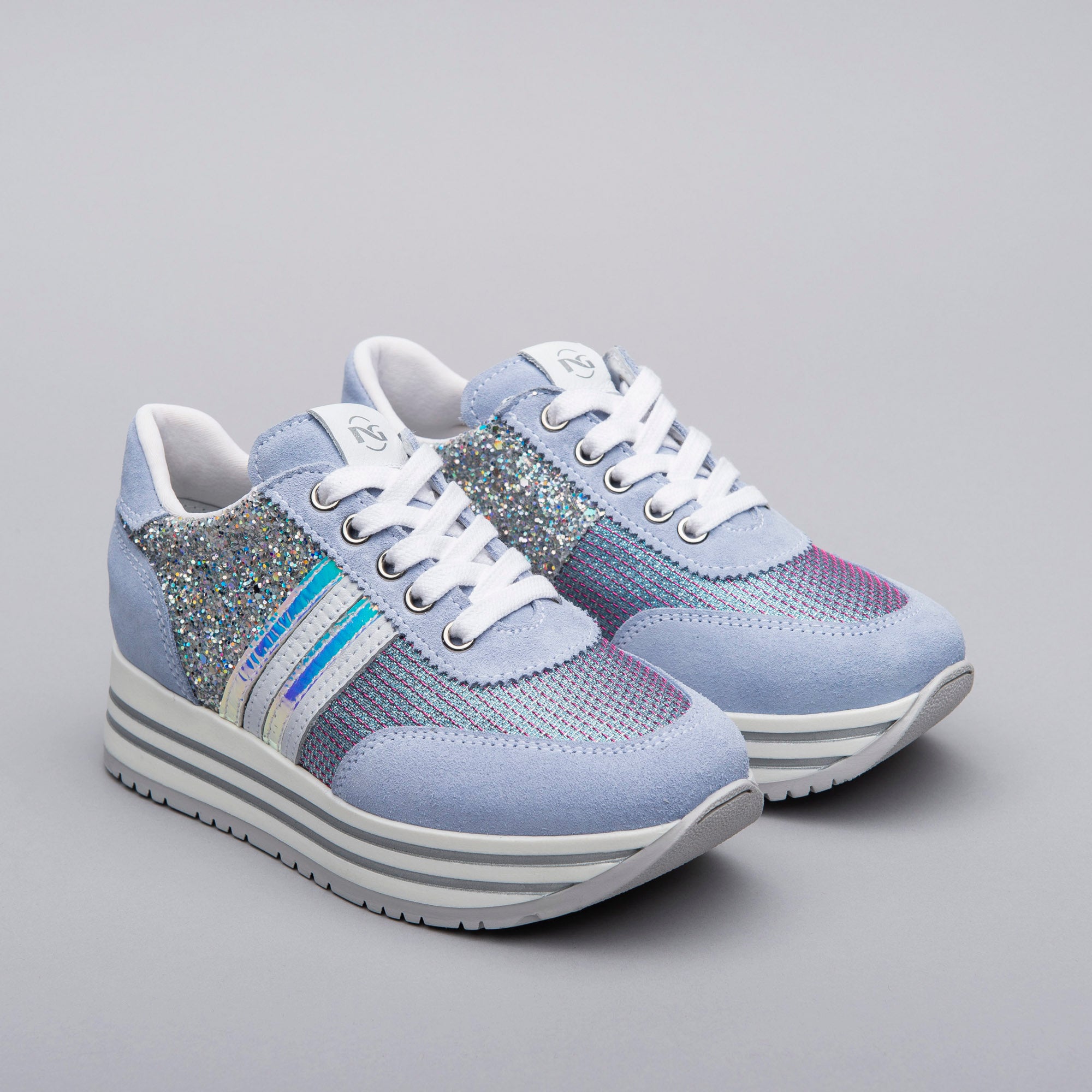 Sneakers Teens da Ragazza in Camoscio, Pelle e Tela