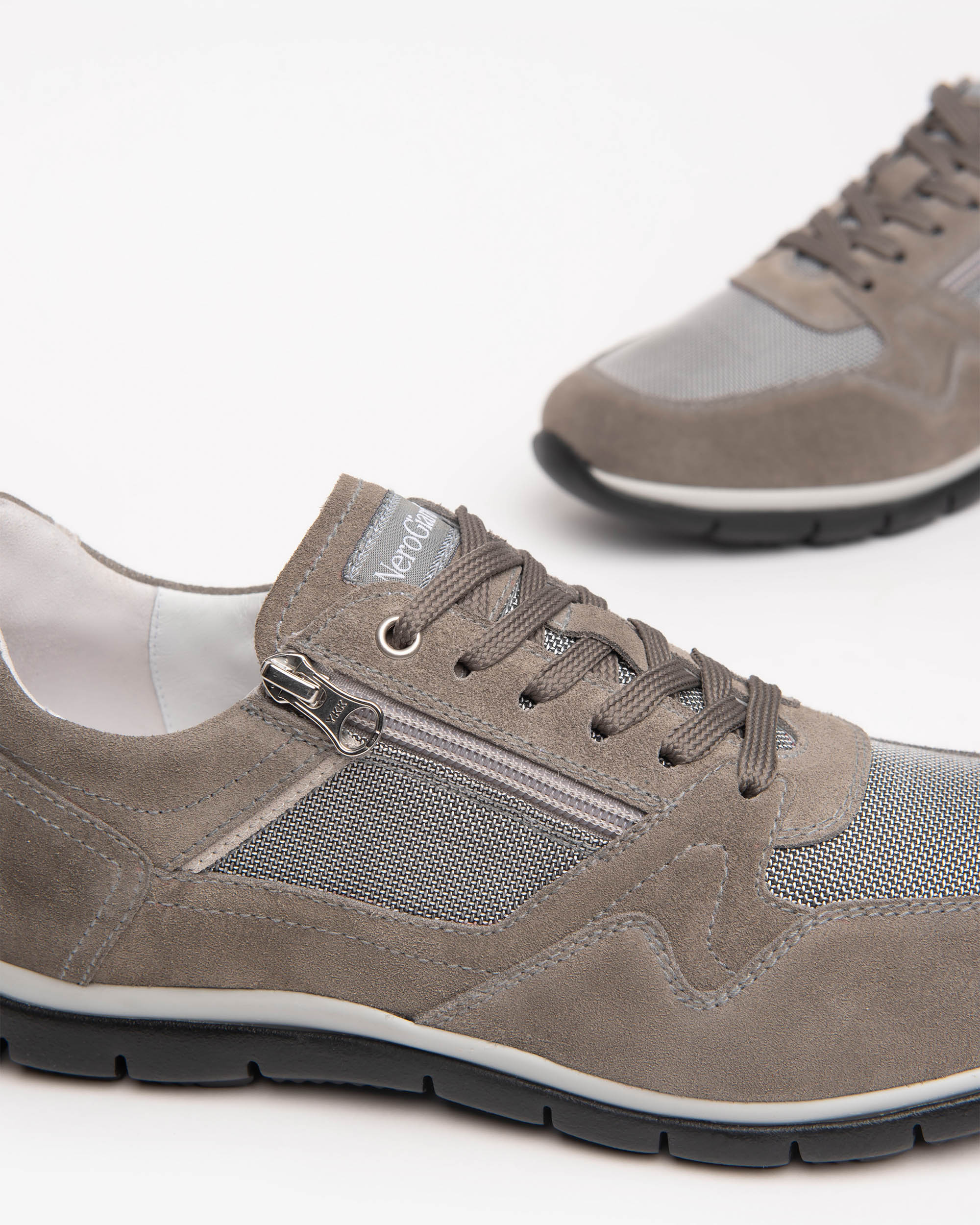 Sneakers Uomo in Camoscio e Tela