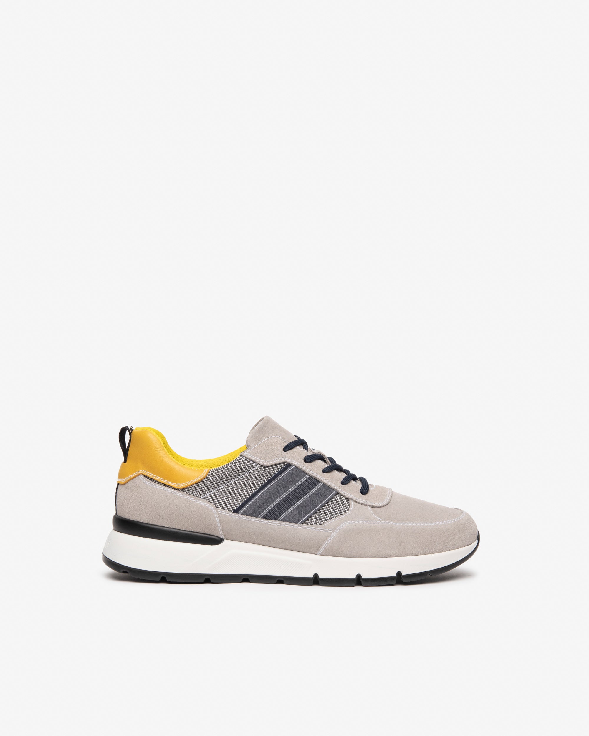Sneakers Uomo in Camoscio, Pelle e Tela