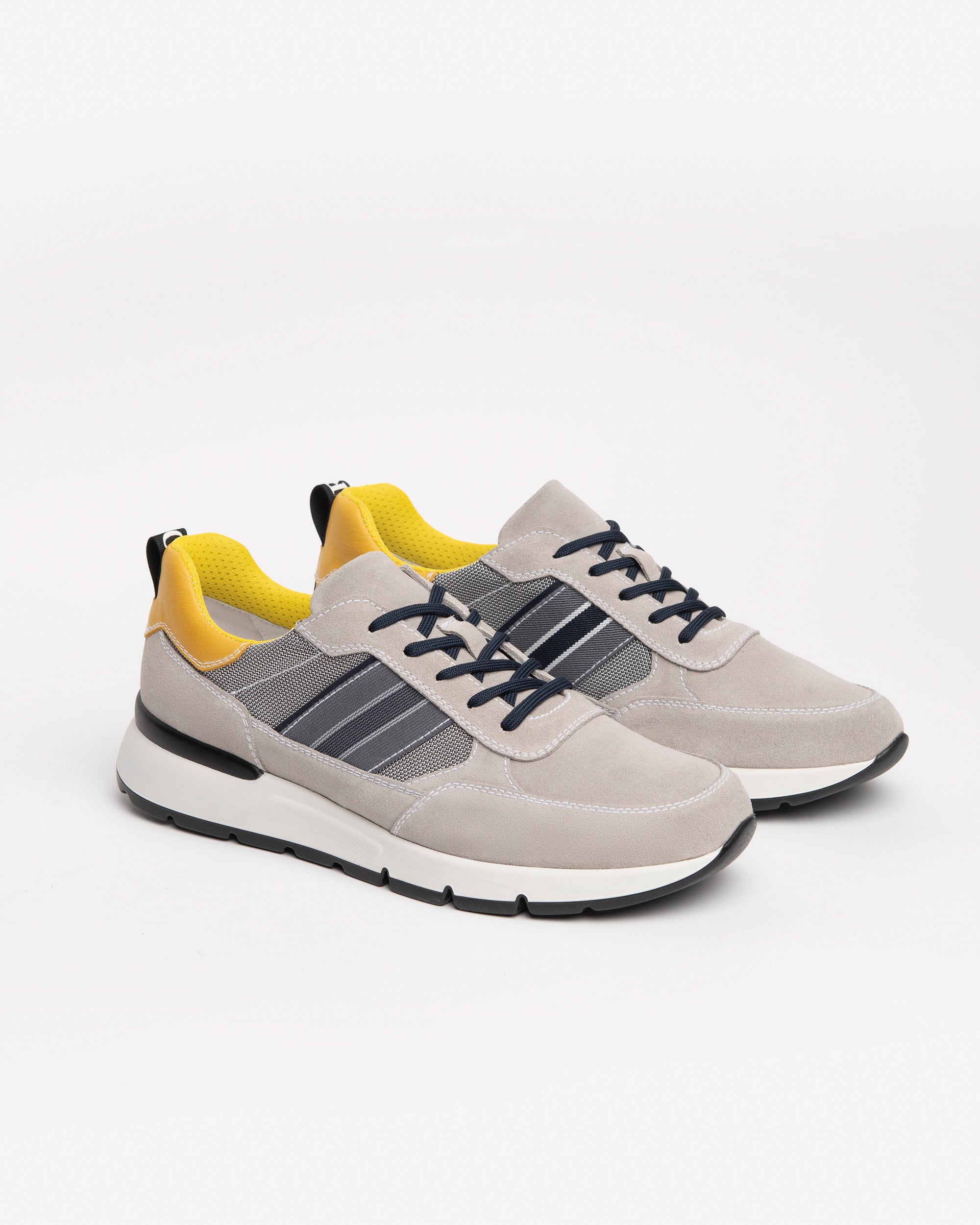 Sneakers Uomo in Camoscio, Pelle e Tela