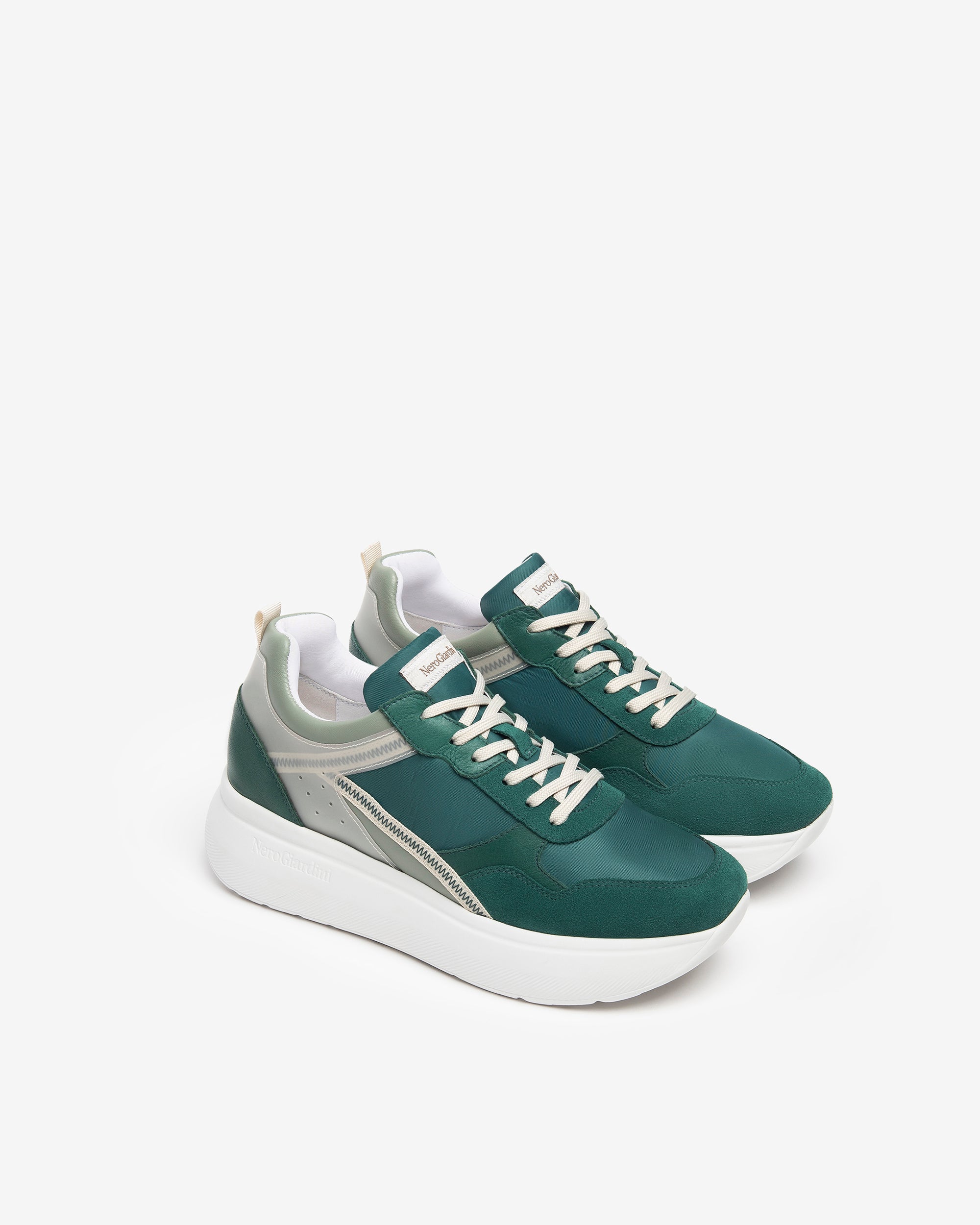 Sneakers Donna in Suede, Pelle e Tela