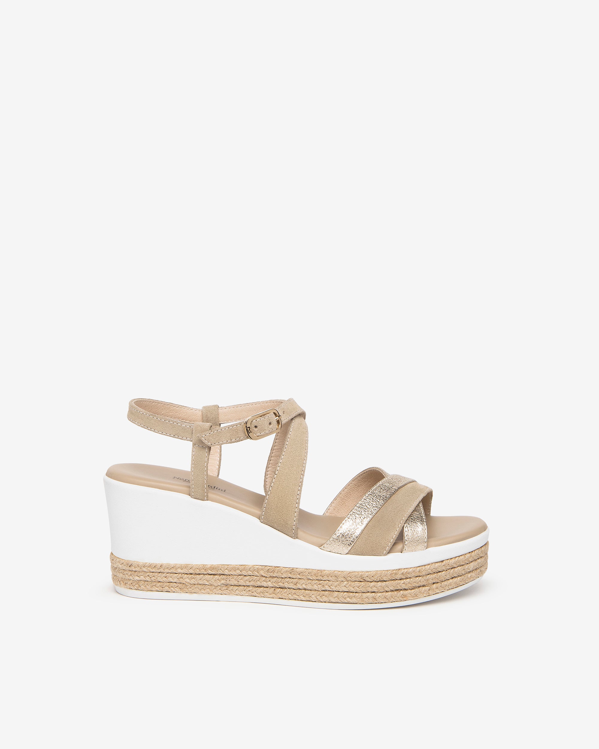 Женские сандалии из замши и кожи