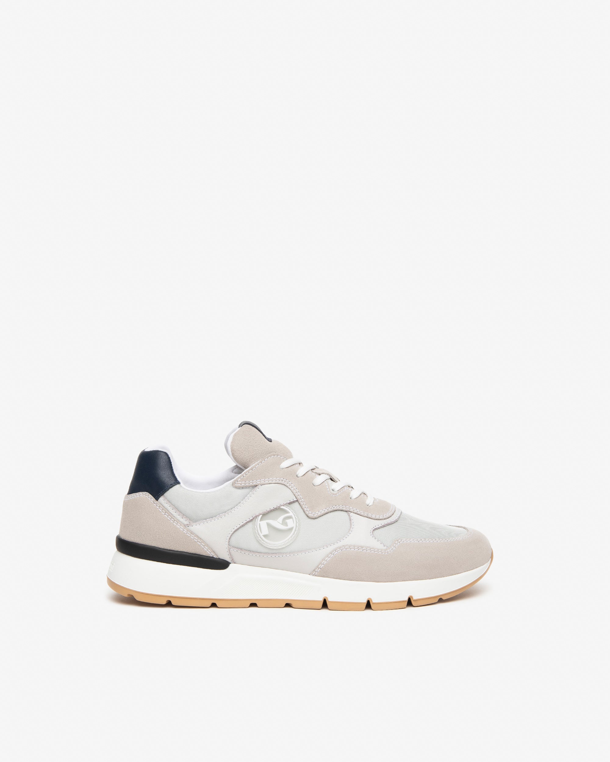 Sneakers Uomo in Camoscio, Pelle e Tela