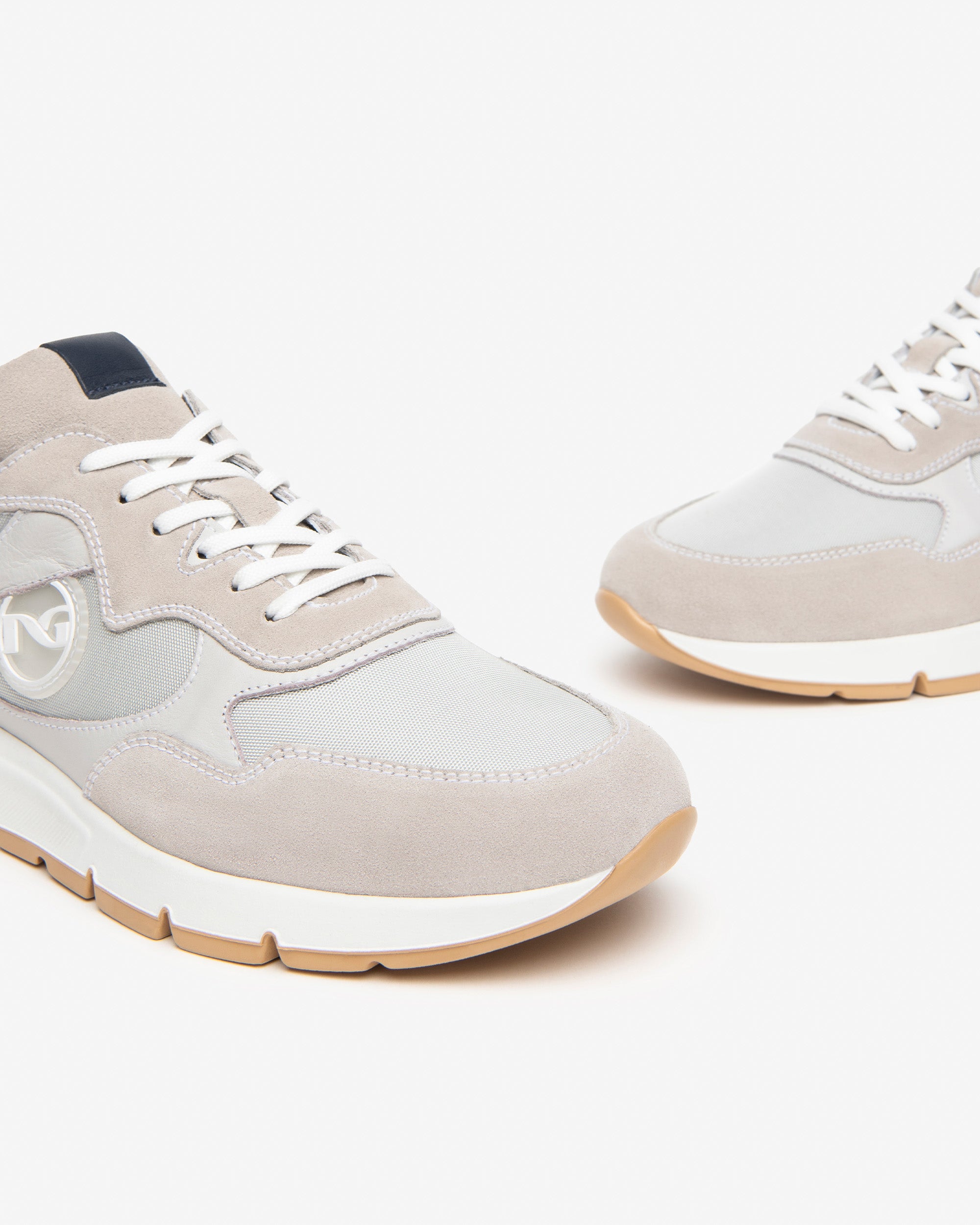 Sneakers Uomo in Camoscio, Pelle e Tela
