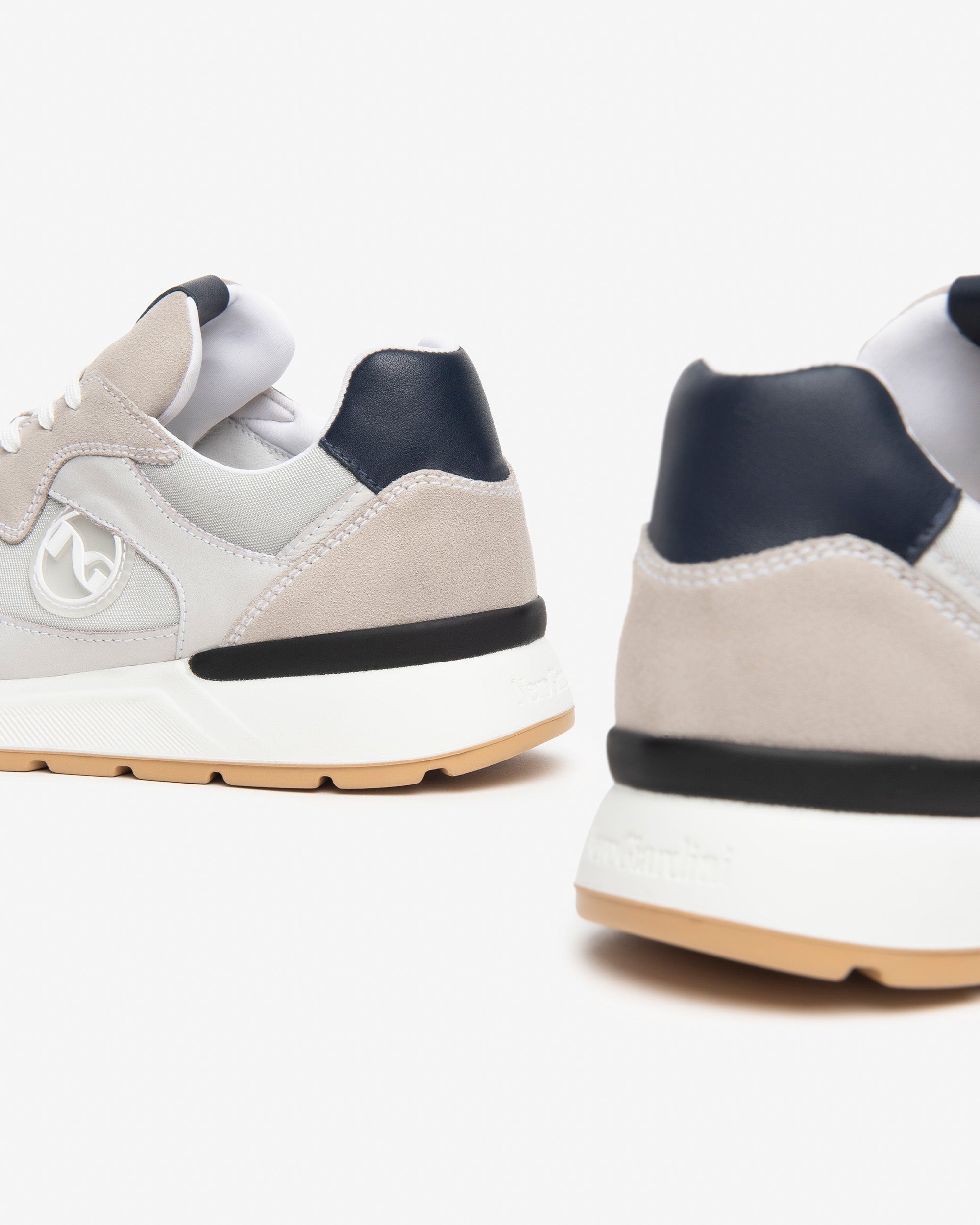 Sneakers Uomo in Camoscio, Pelle e Tela