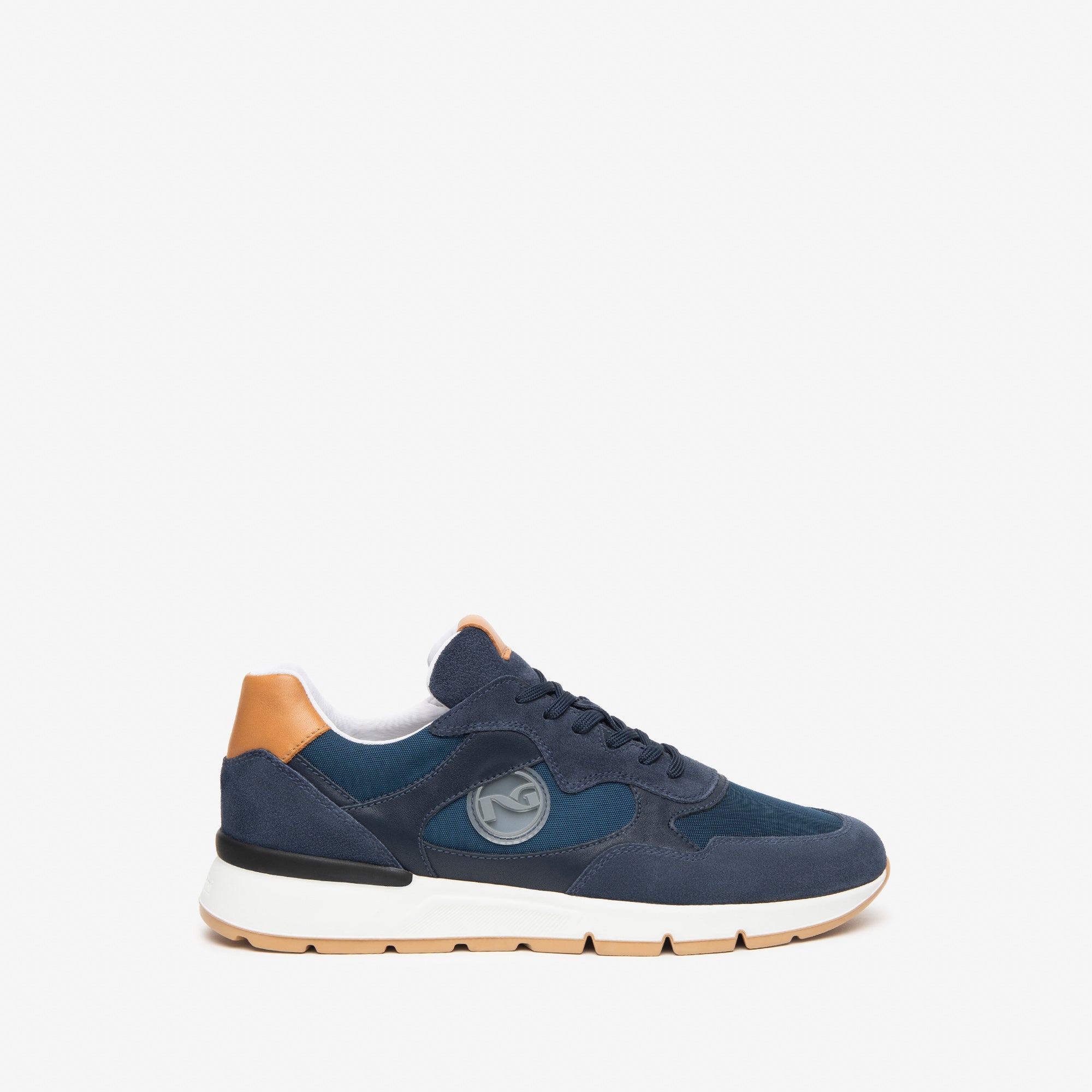 Sneakers Uomo in Camoscio, Pelle e Tela