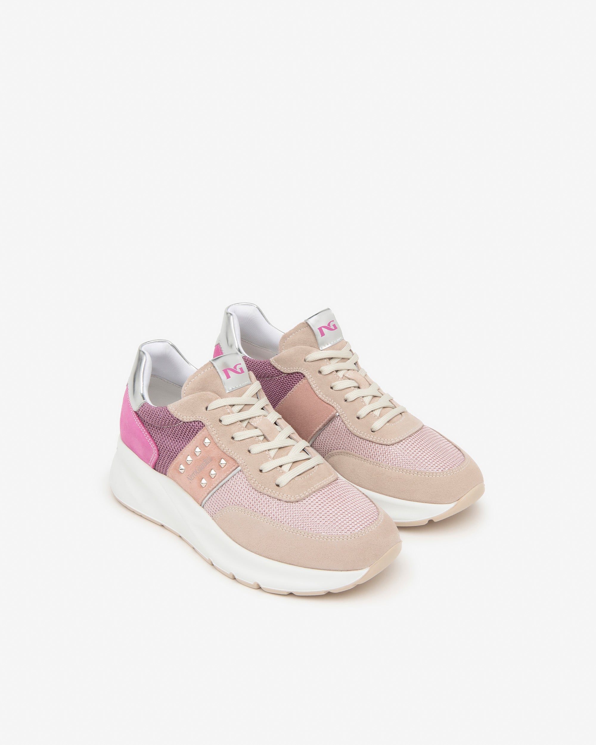 Sneakers Donna in Pelle, Suede e Tela