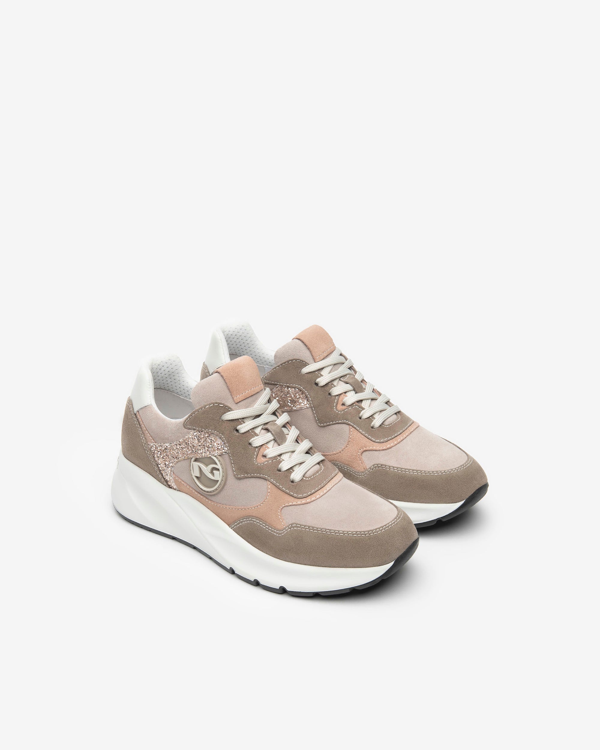 Sneakers Donna in Camoscio, Pelle e Materiale Tecnico