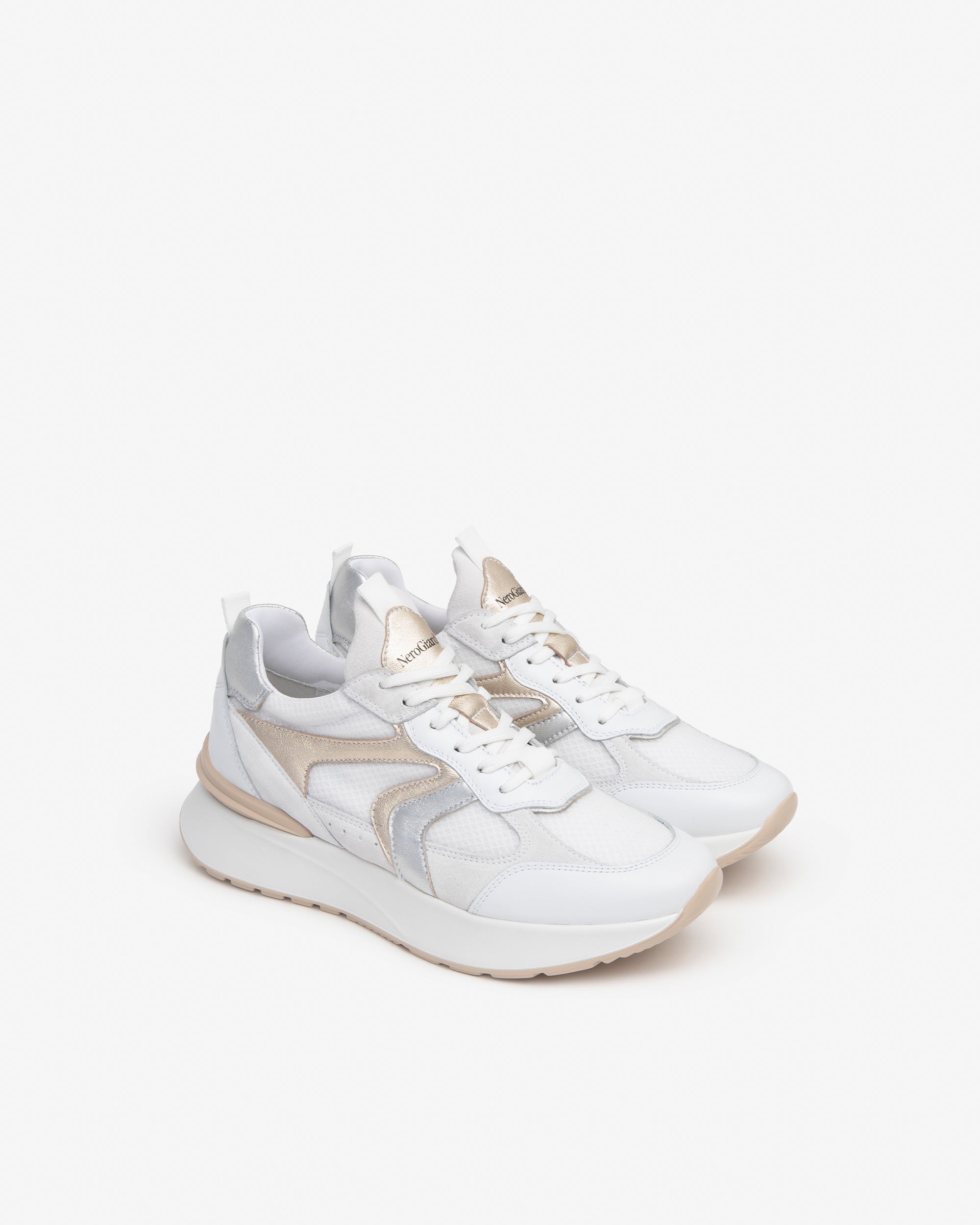 Sneakers Donna in Pelle, Suede e Tela