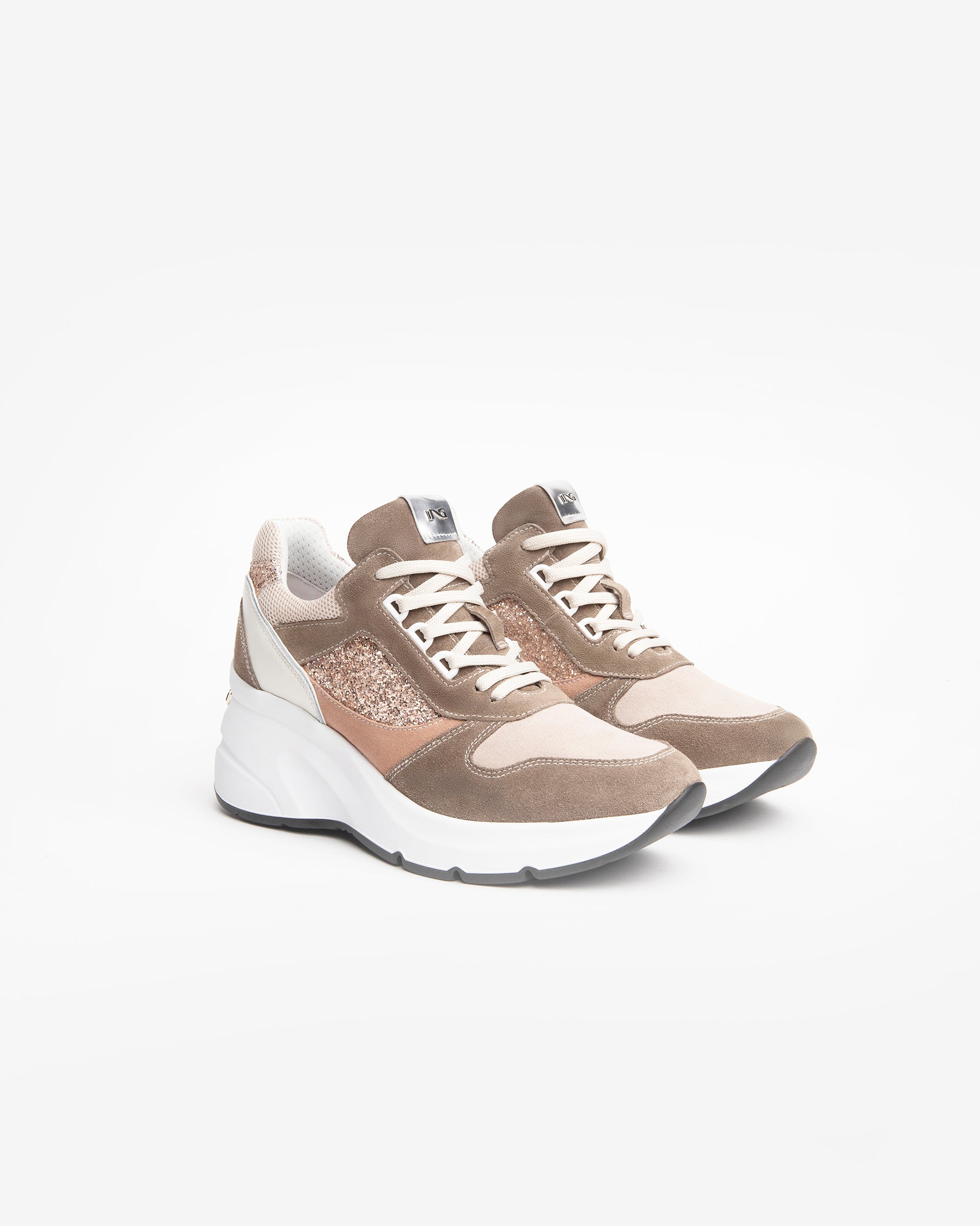 Sneakers Donna in Suede, Pelle e Tela