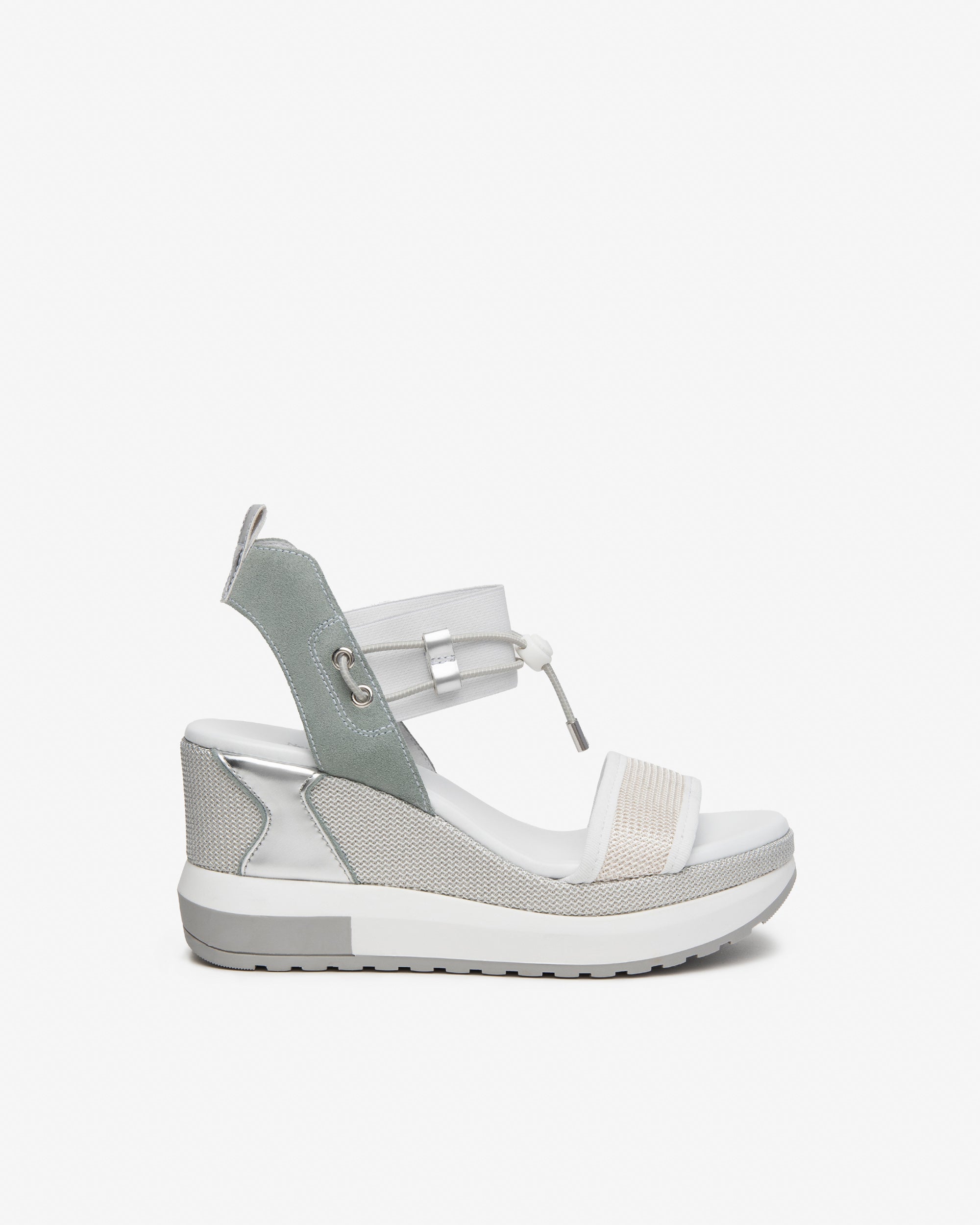 Sandali Donna in Suede, Pelle e Tela
