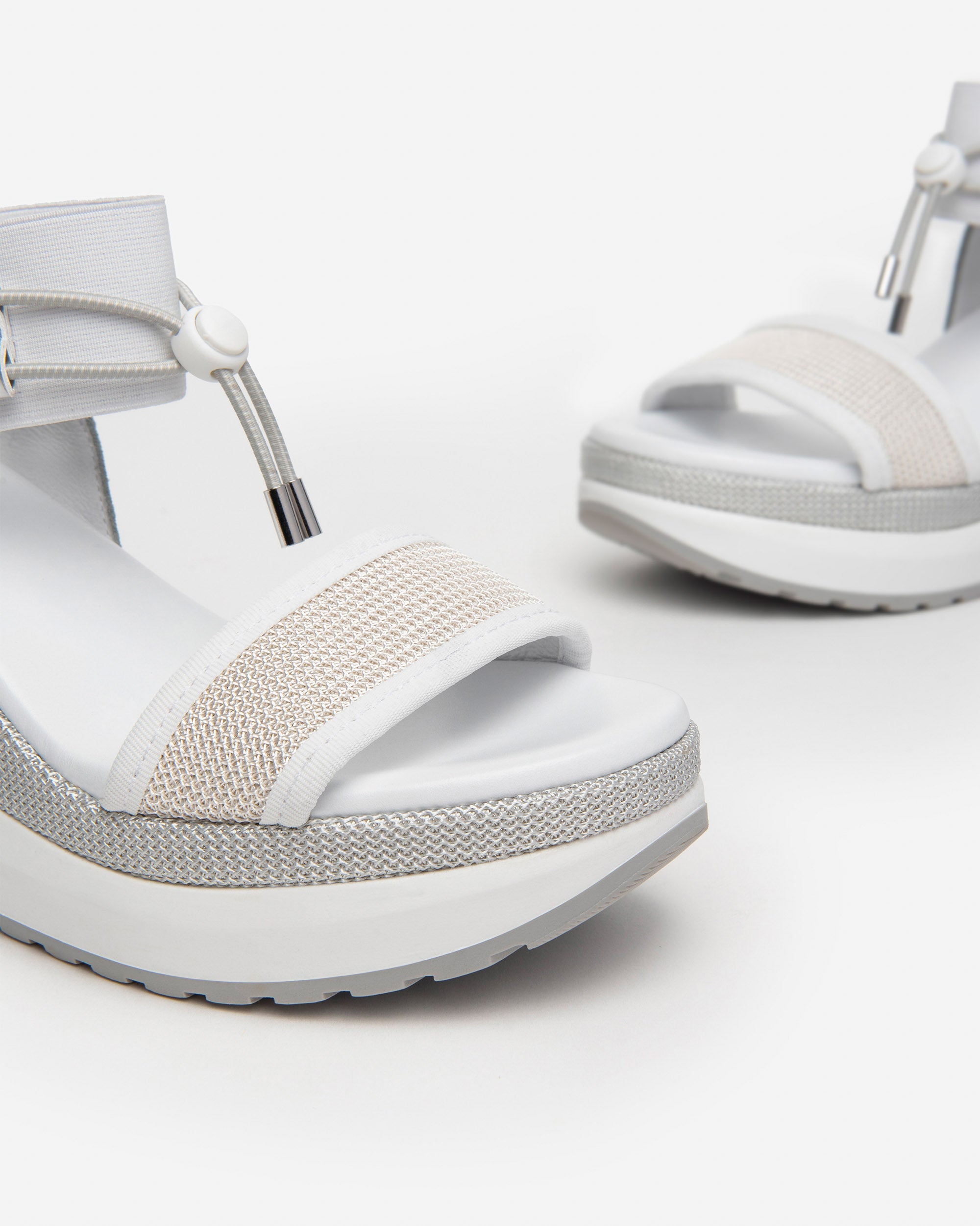 Sandali Donna in Suede, Pelle e Tela