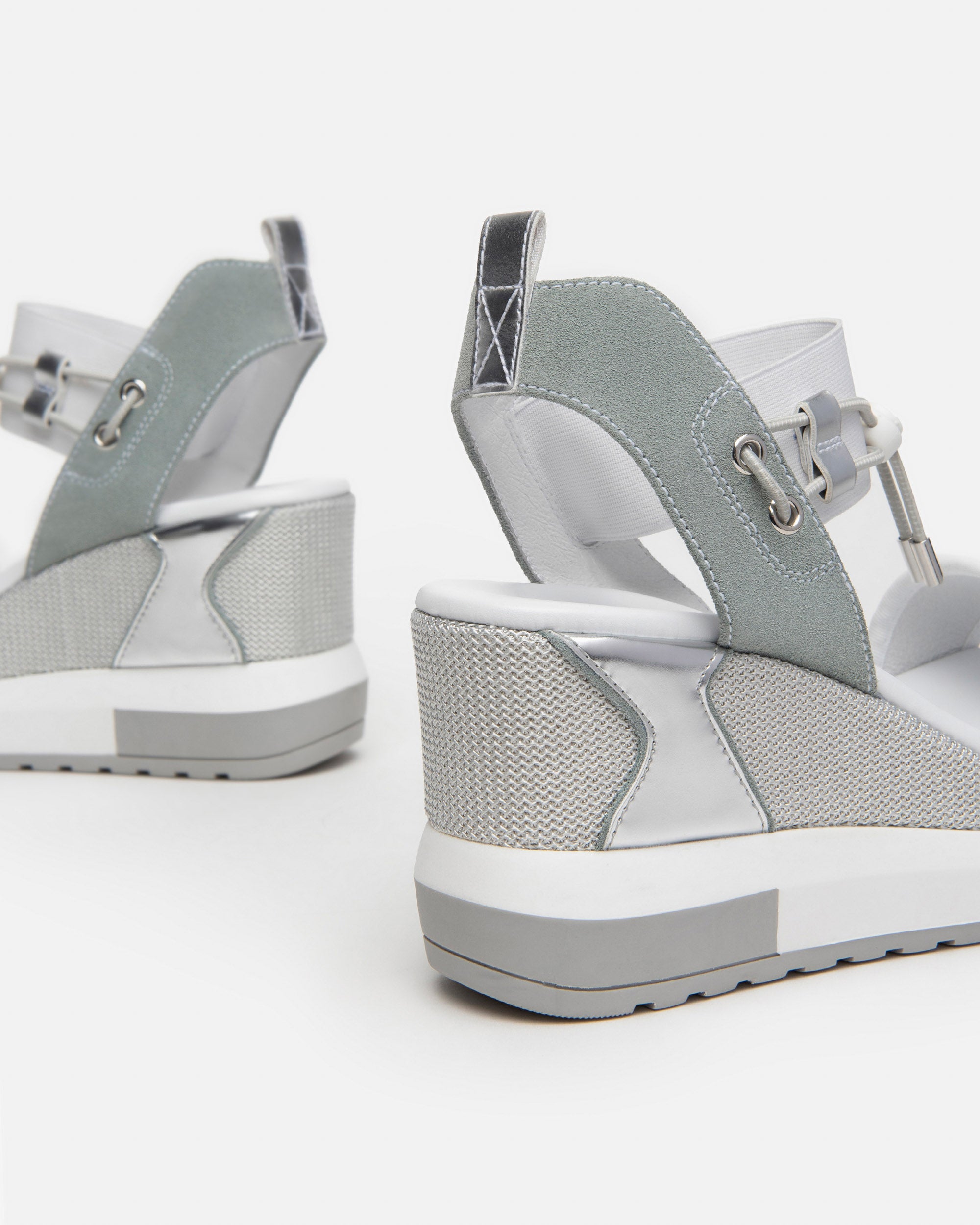 Sandali Donna in Suede, Pelle e Tela