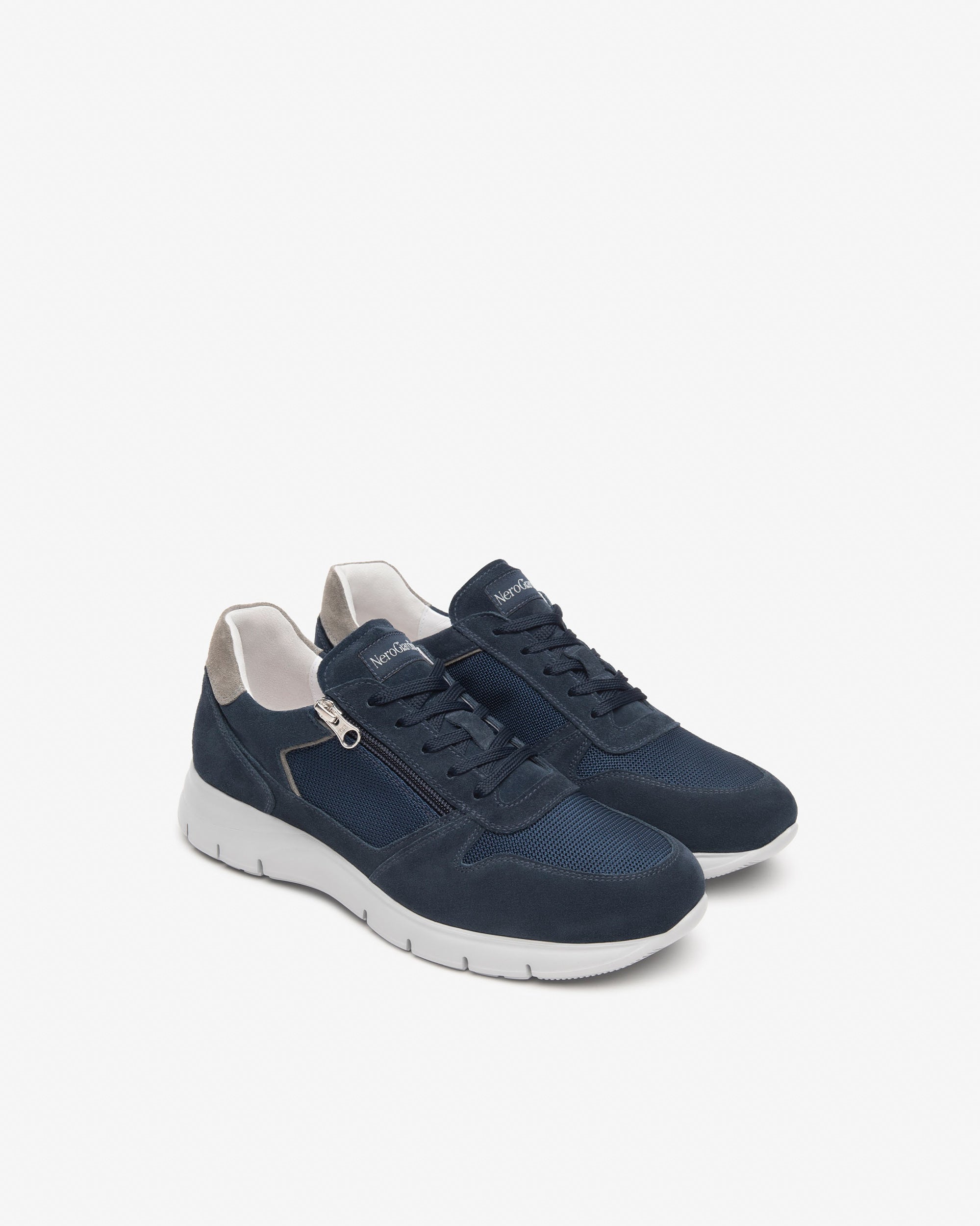 Sneakers Uomo in Camoscio e Tela