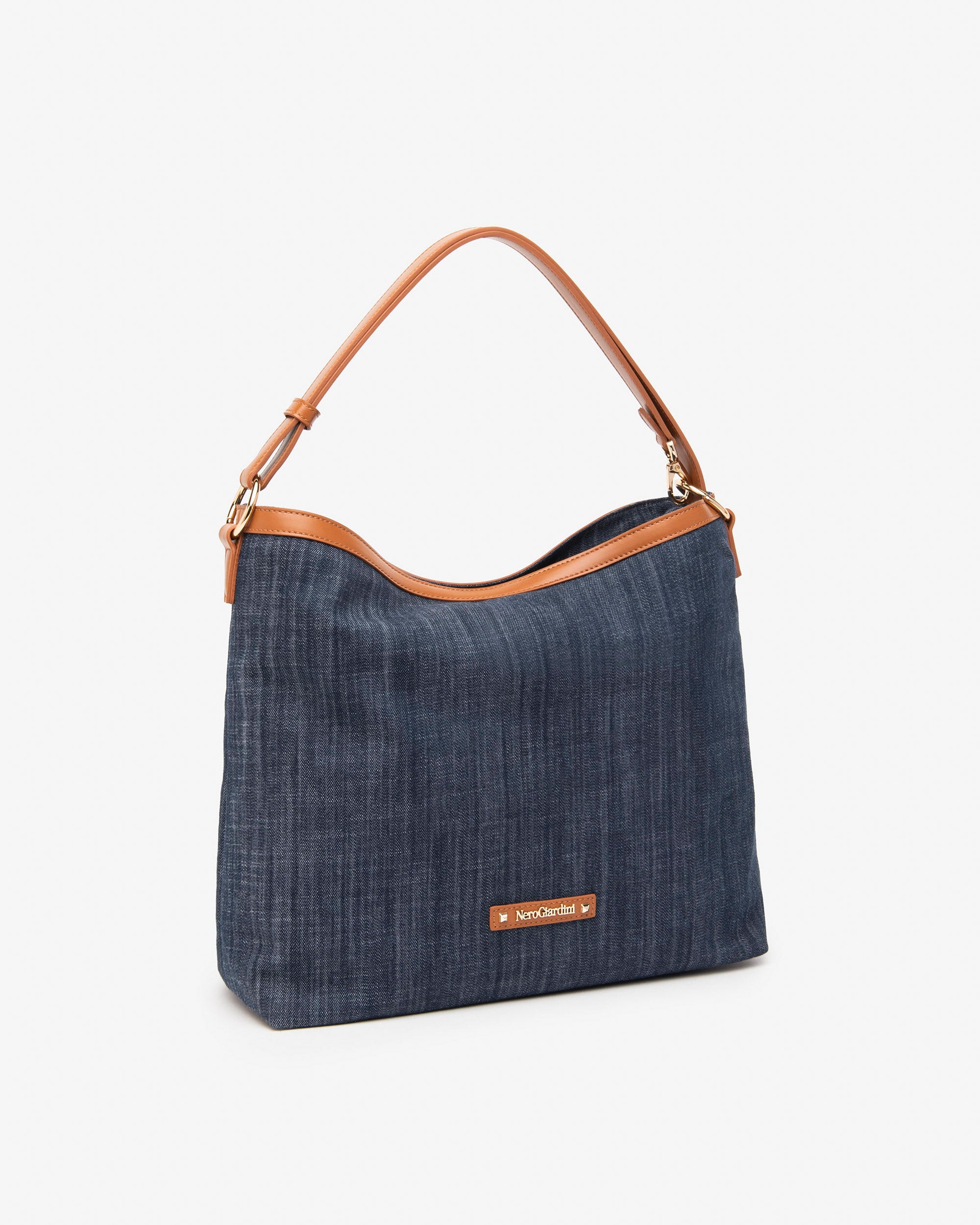 Borsa Hobo da Donna in Tessuto e Materiale Tecnico