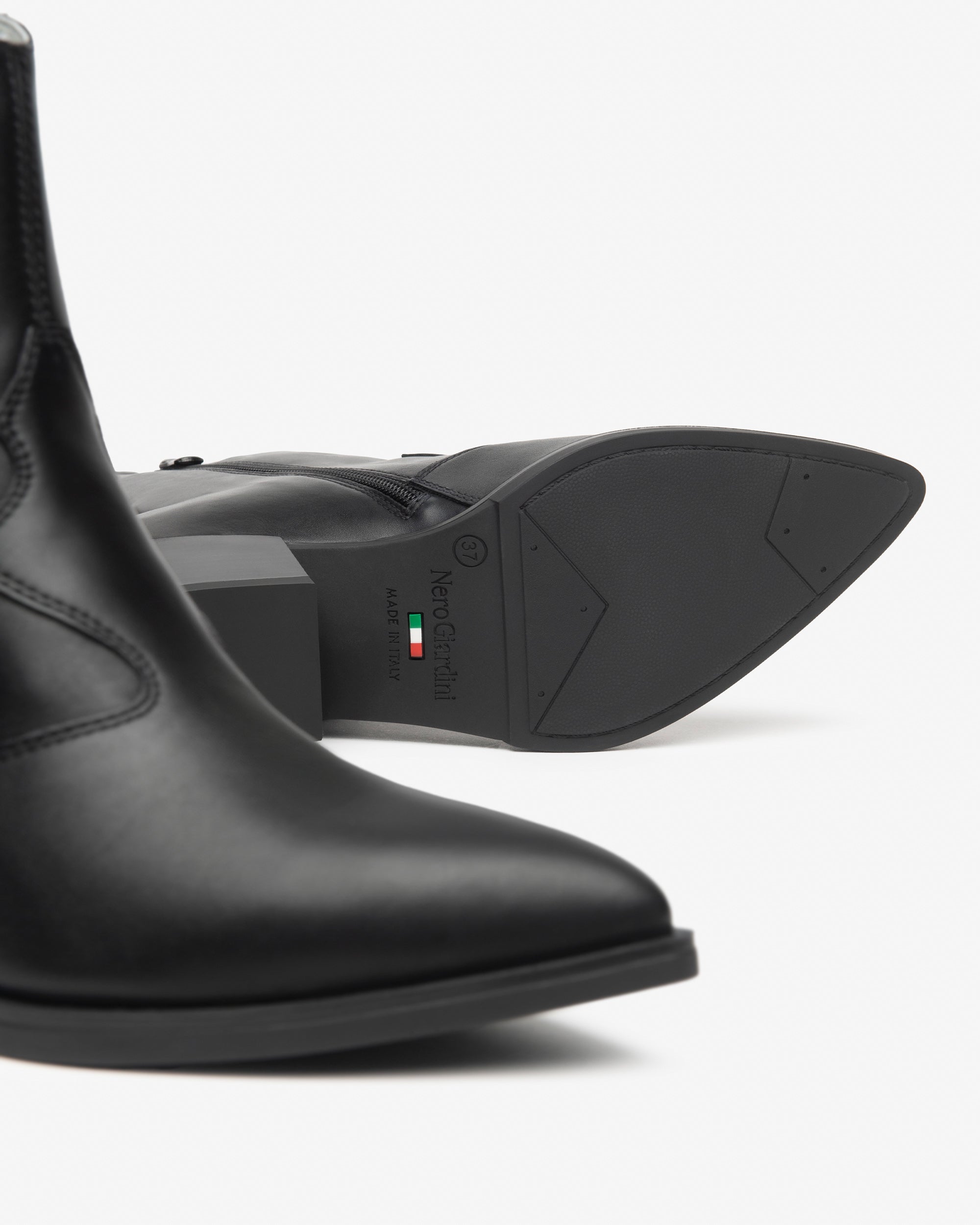 靴 Made in Italy Black Side goa boots Women's Leather Ankle Boots Black Footwear | NeroGiardini