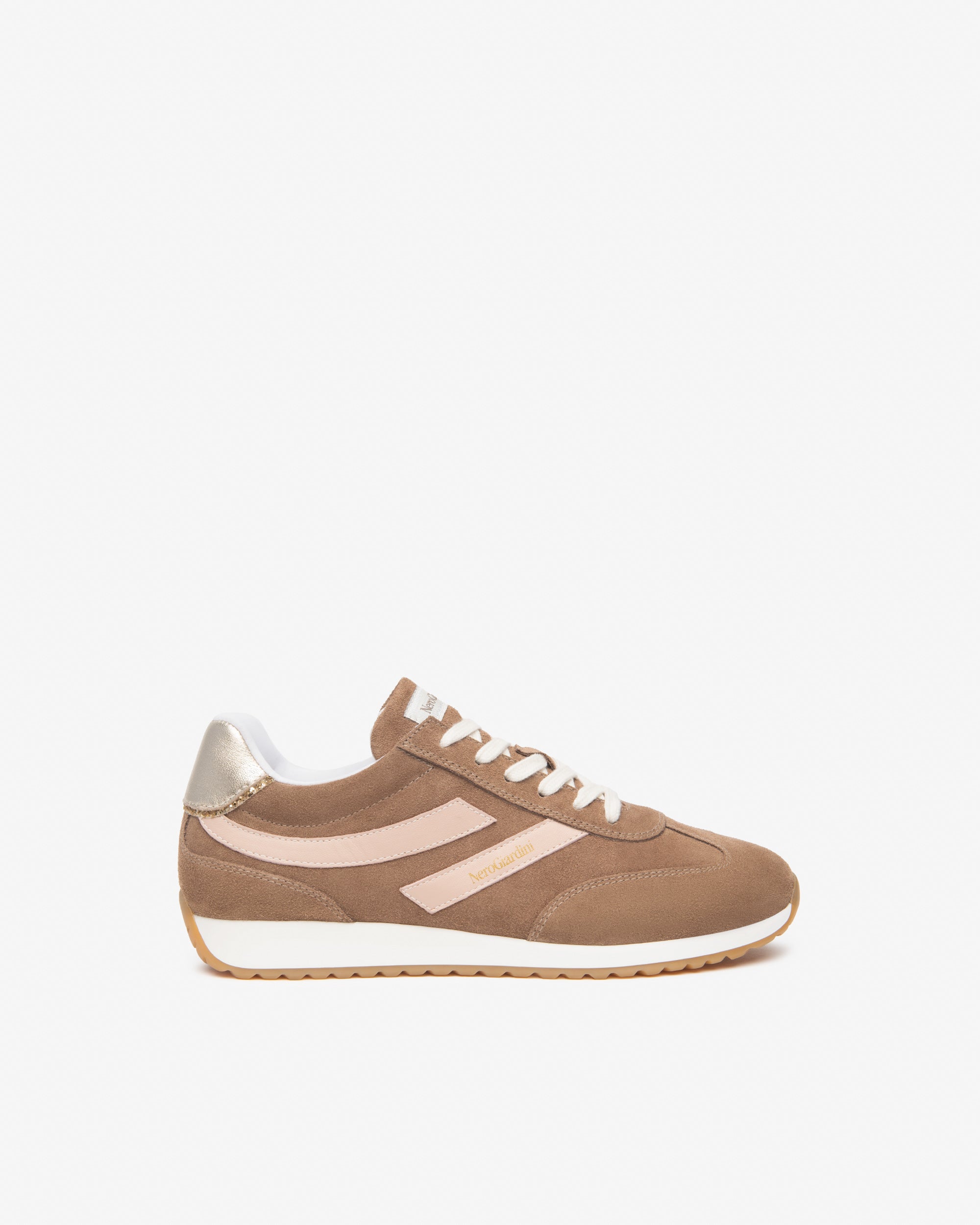 Damensneakers aus Velours-, Glattleder und technisches Material