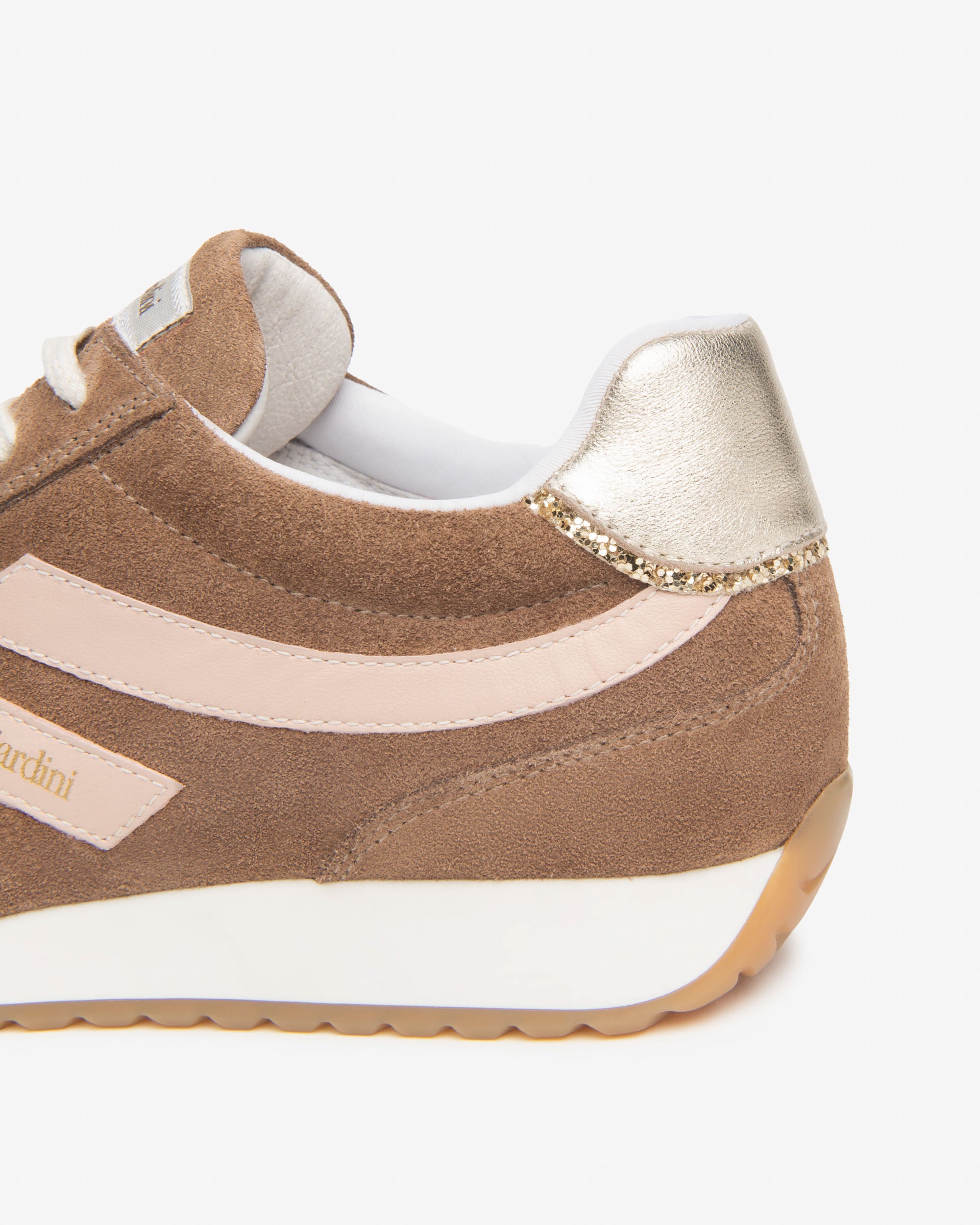 Damensneakers aus Velours-, Glattleder und technisches Material