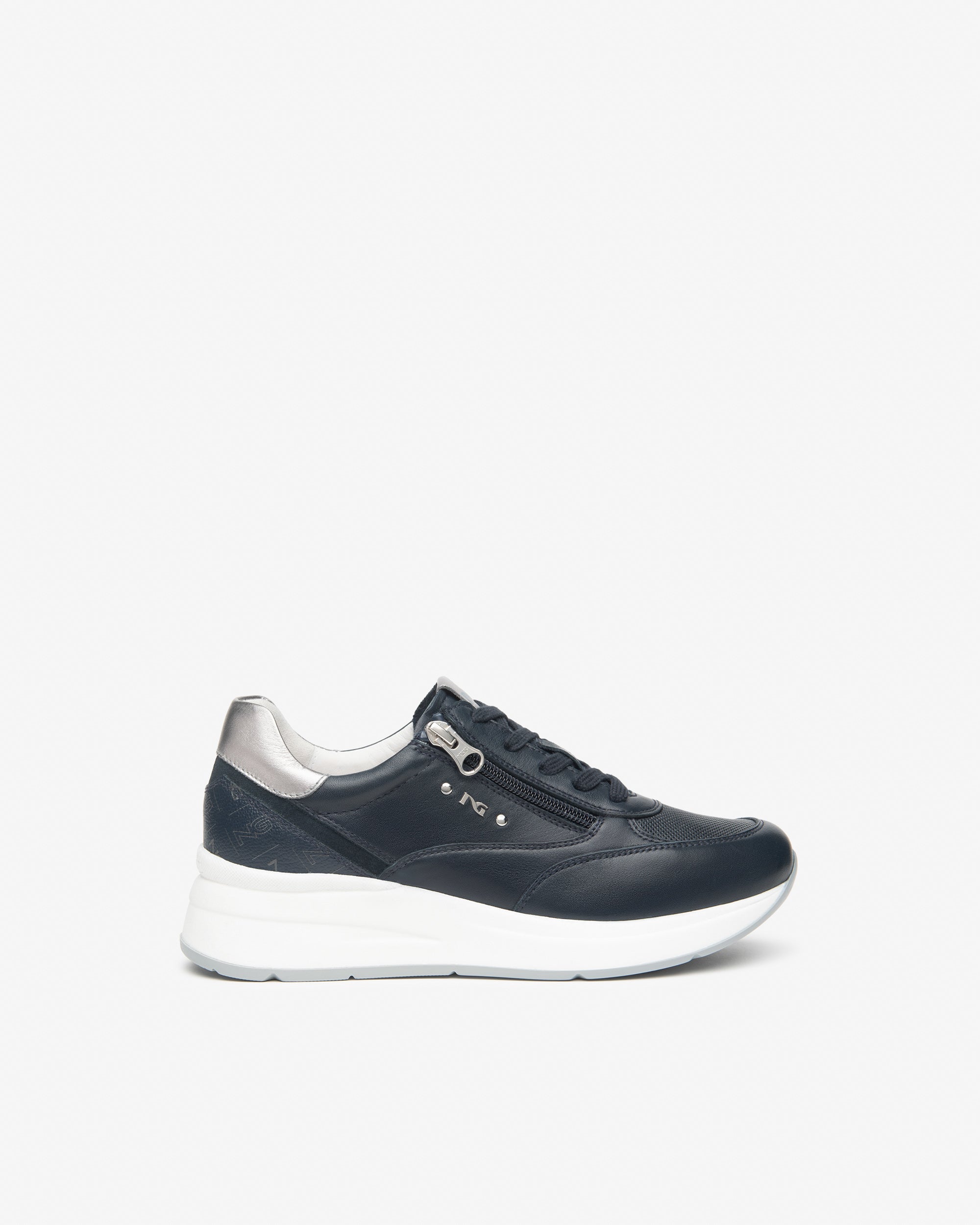 Sneakers Dames in Leder en Technisch Materiaal