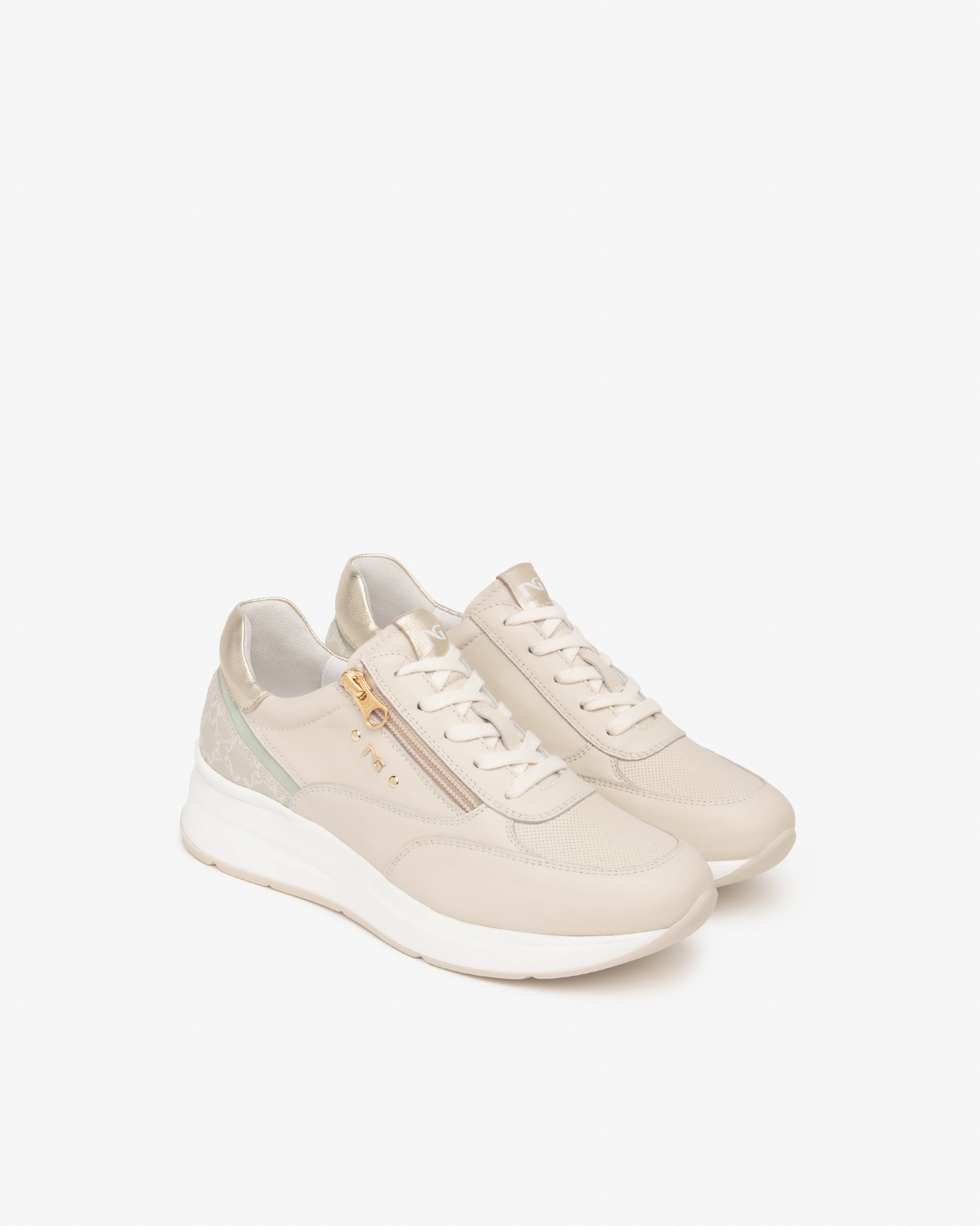 Sneakers Femme en Cuir et Matière Technique