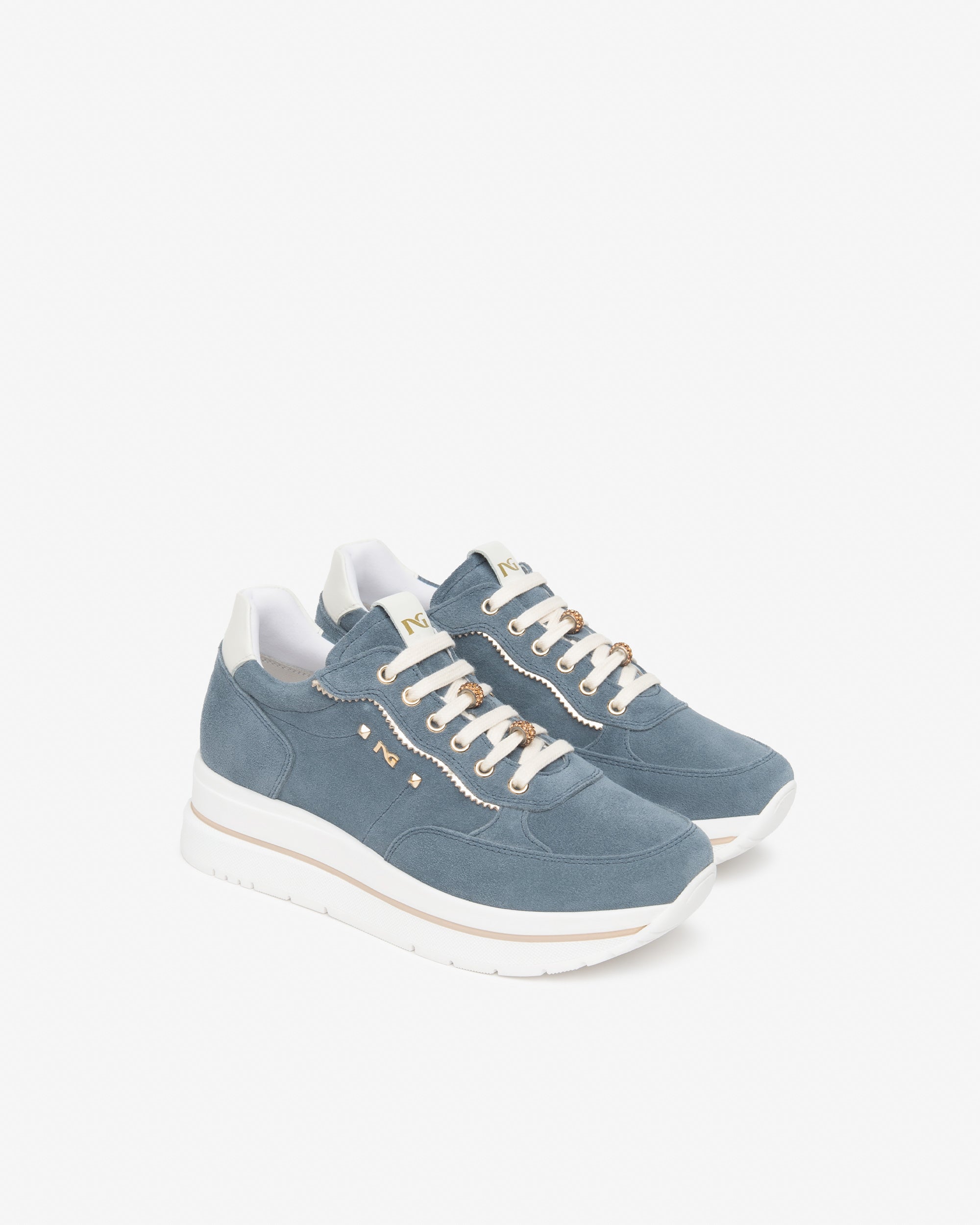 Sneakers Dames in Suède en Technisch Materiaal