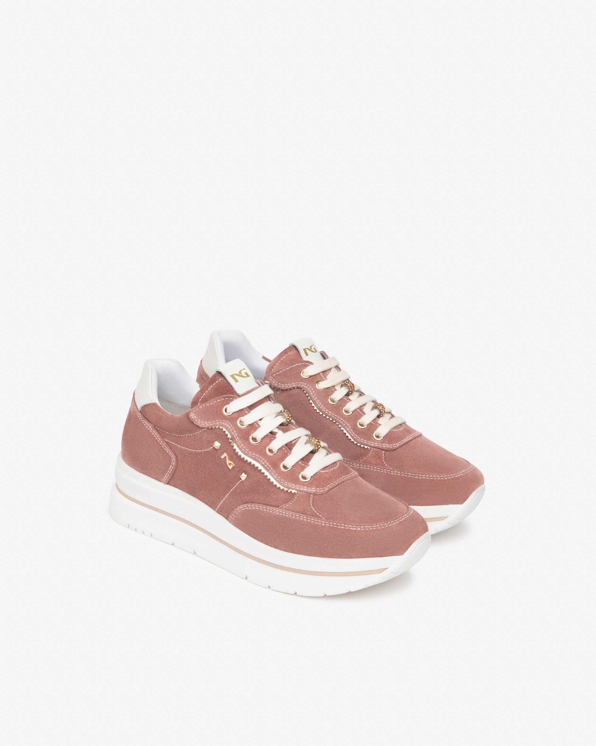 Sneakers Dames in Suède en Technisch Materiaal