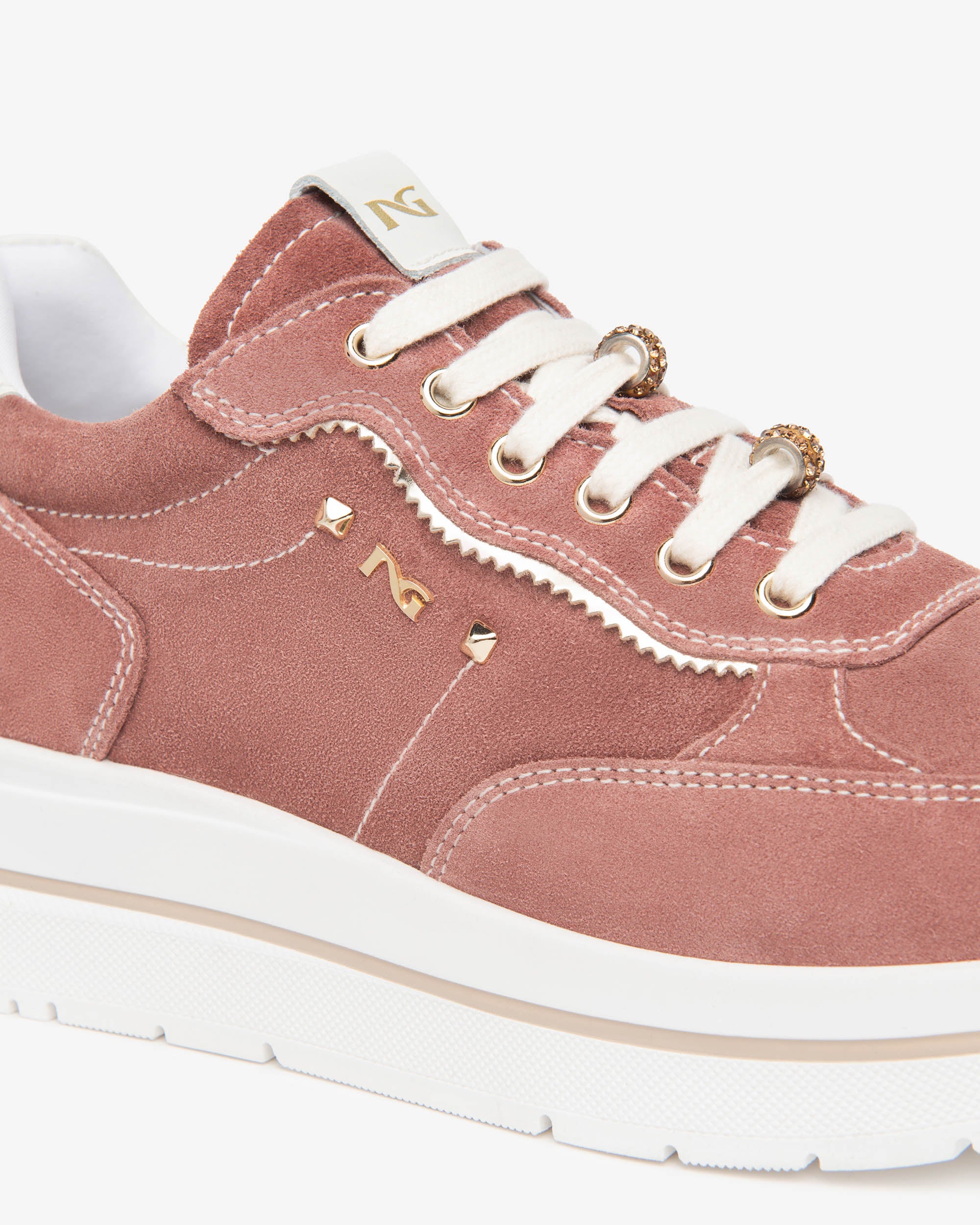 Sneakers Dames in Suède en Technisch Materiaal
