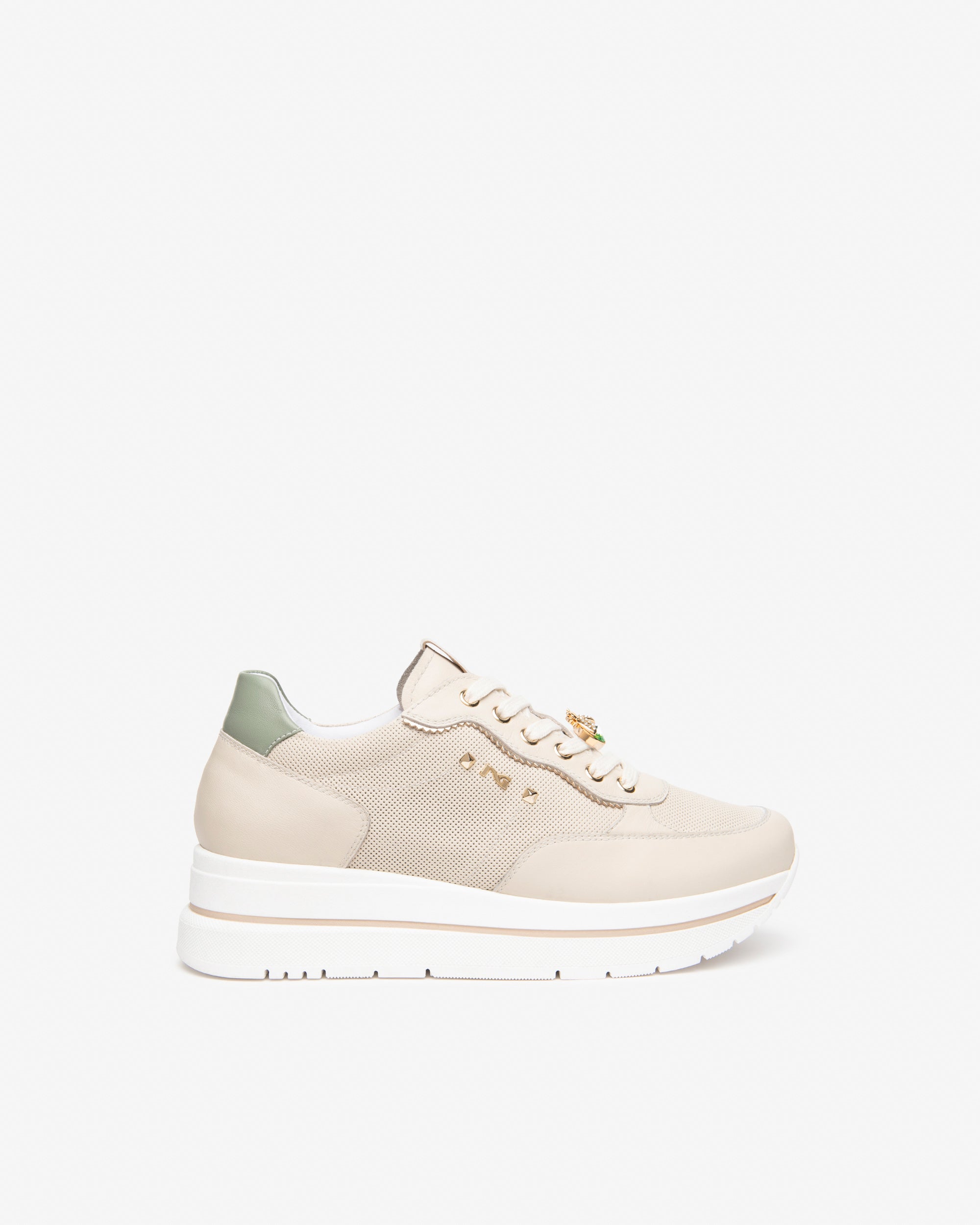 Sneakers Dames in Leder en Technisch Materiaal