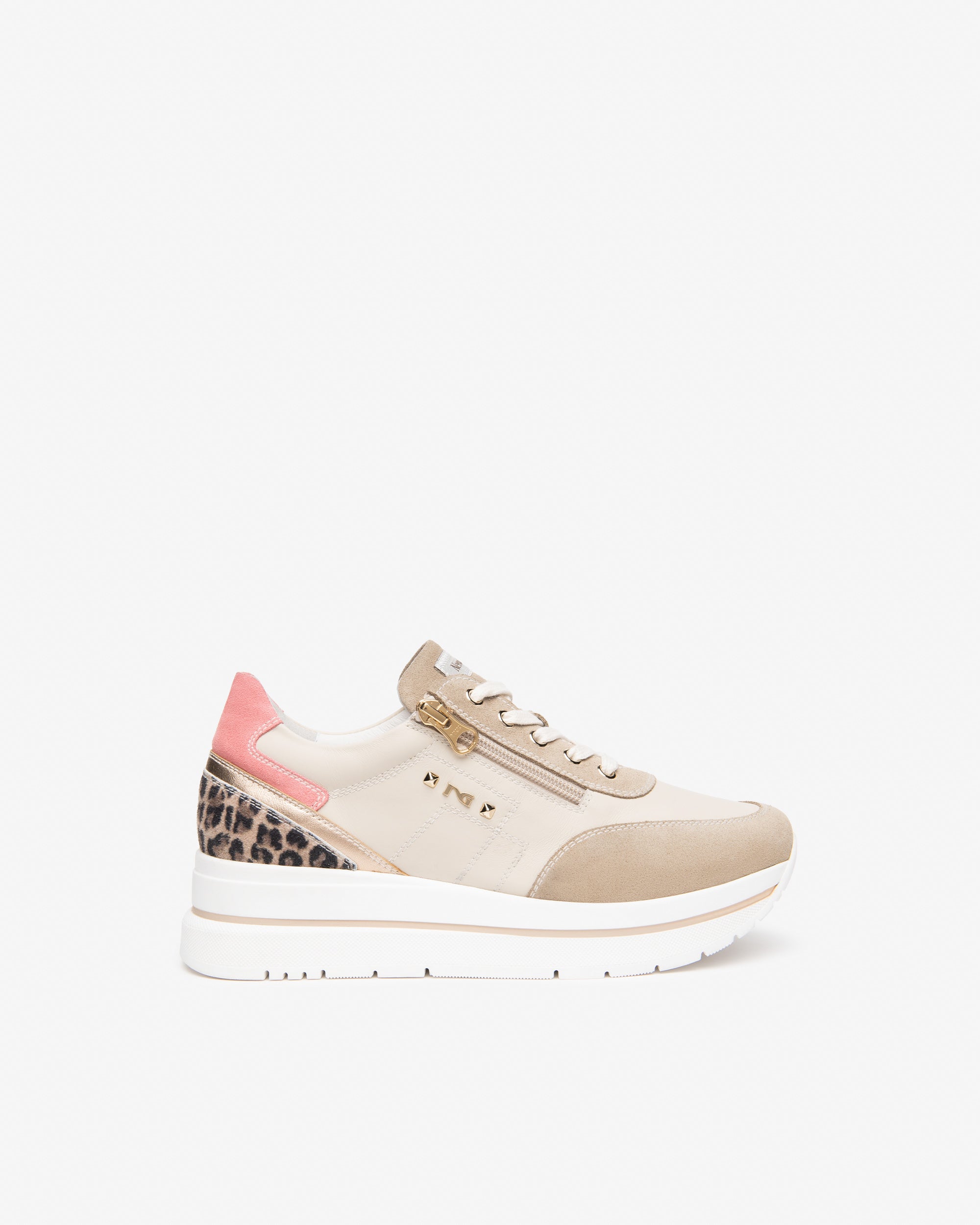 Sneakers Dames in Suède, Leder en Technisch materiaal