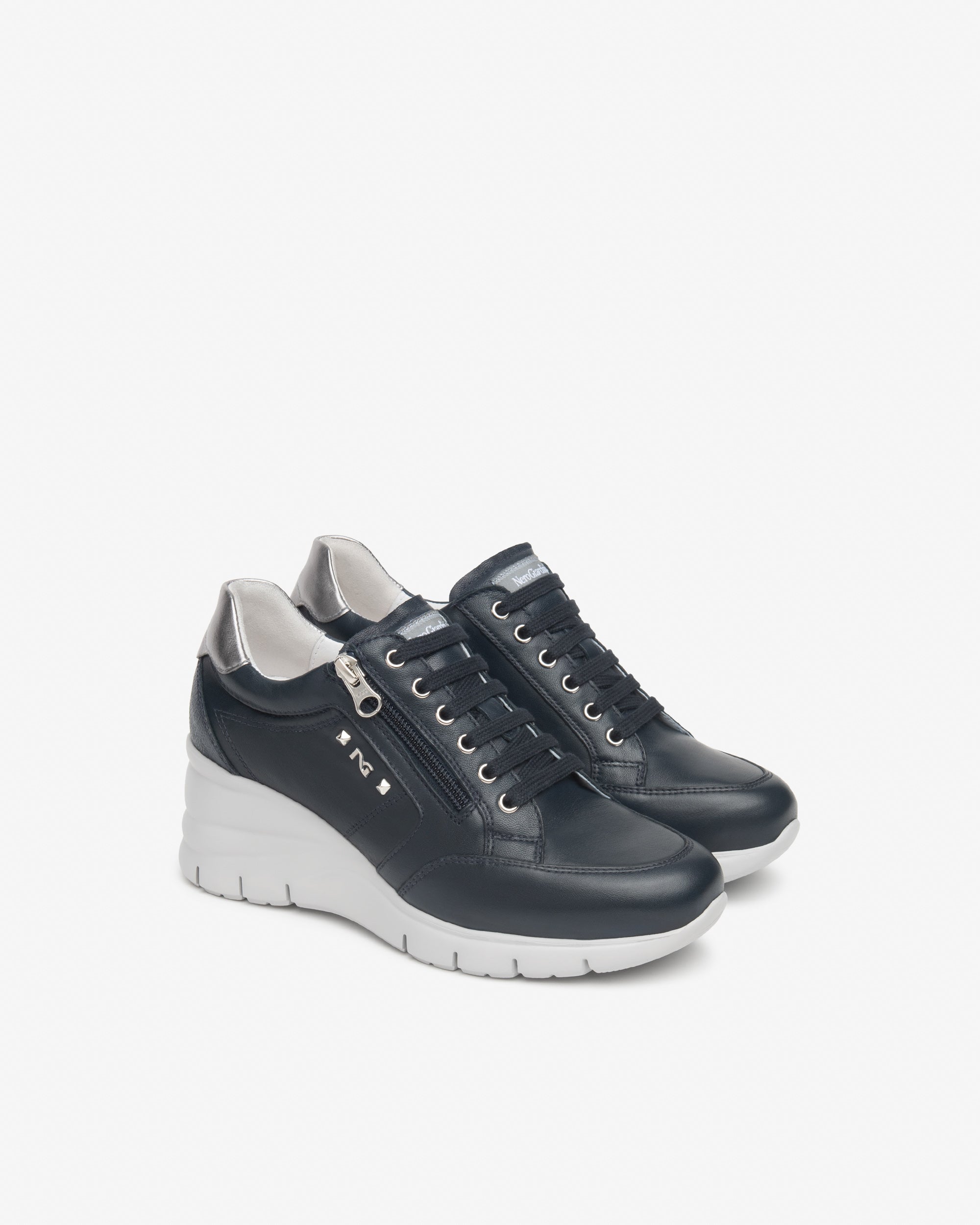 Sneakers Dames in Leder en Technisch Materiaal