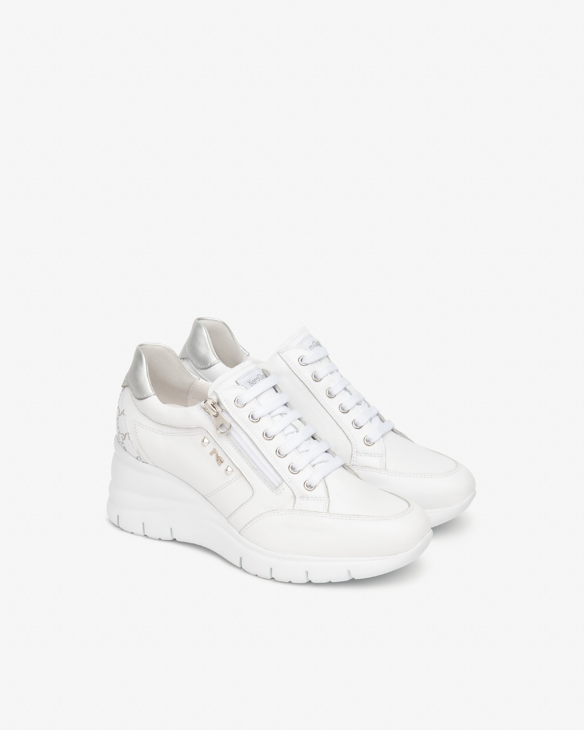 Sneakers Dames in Leder en Technisch Materiaal