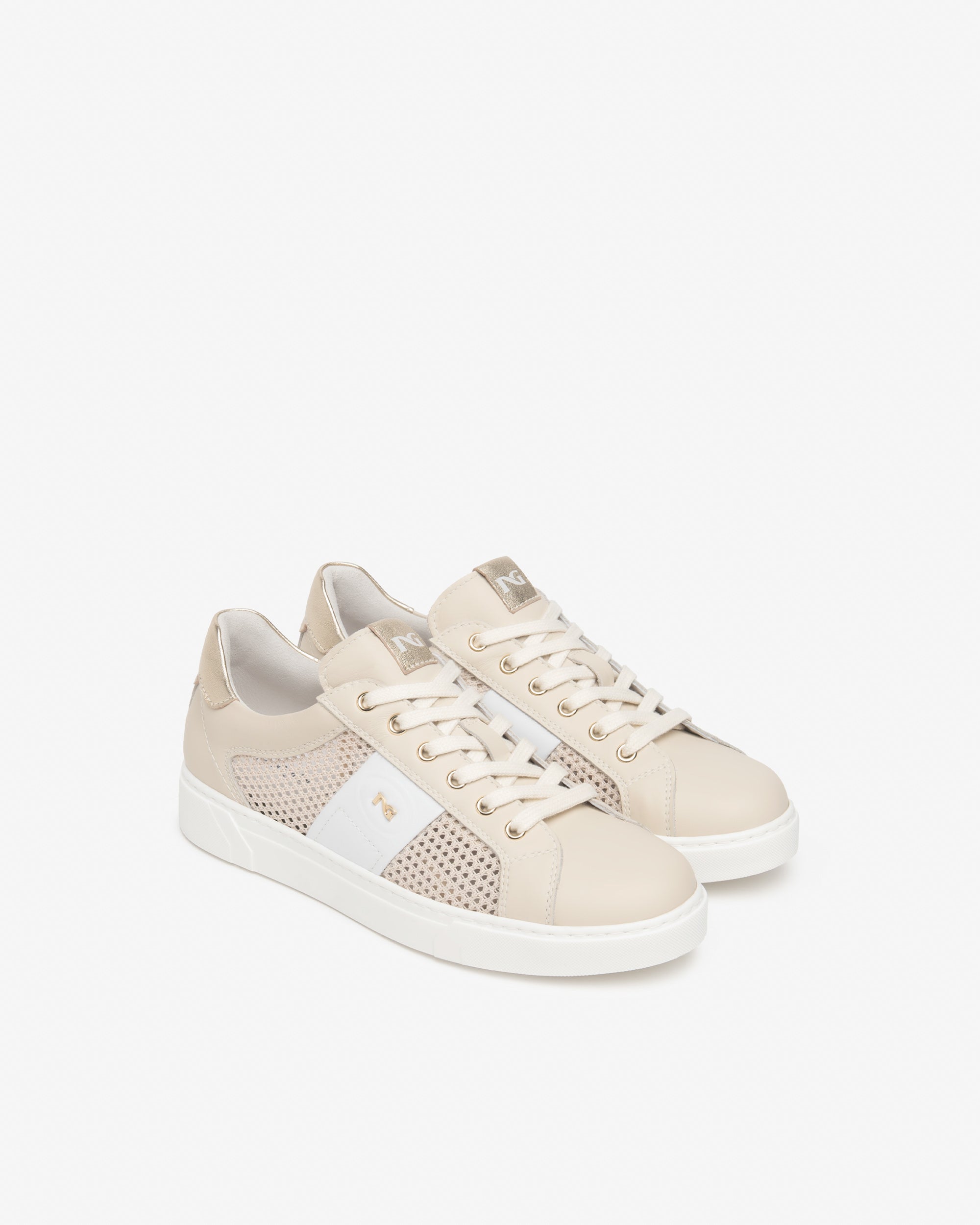 Sneakers Dames in Leder en Technisch Materiaal