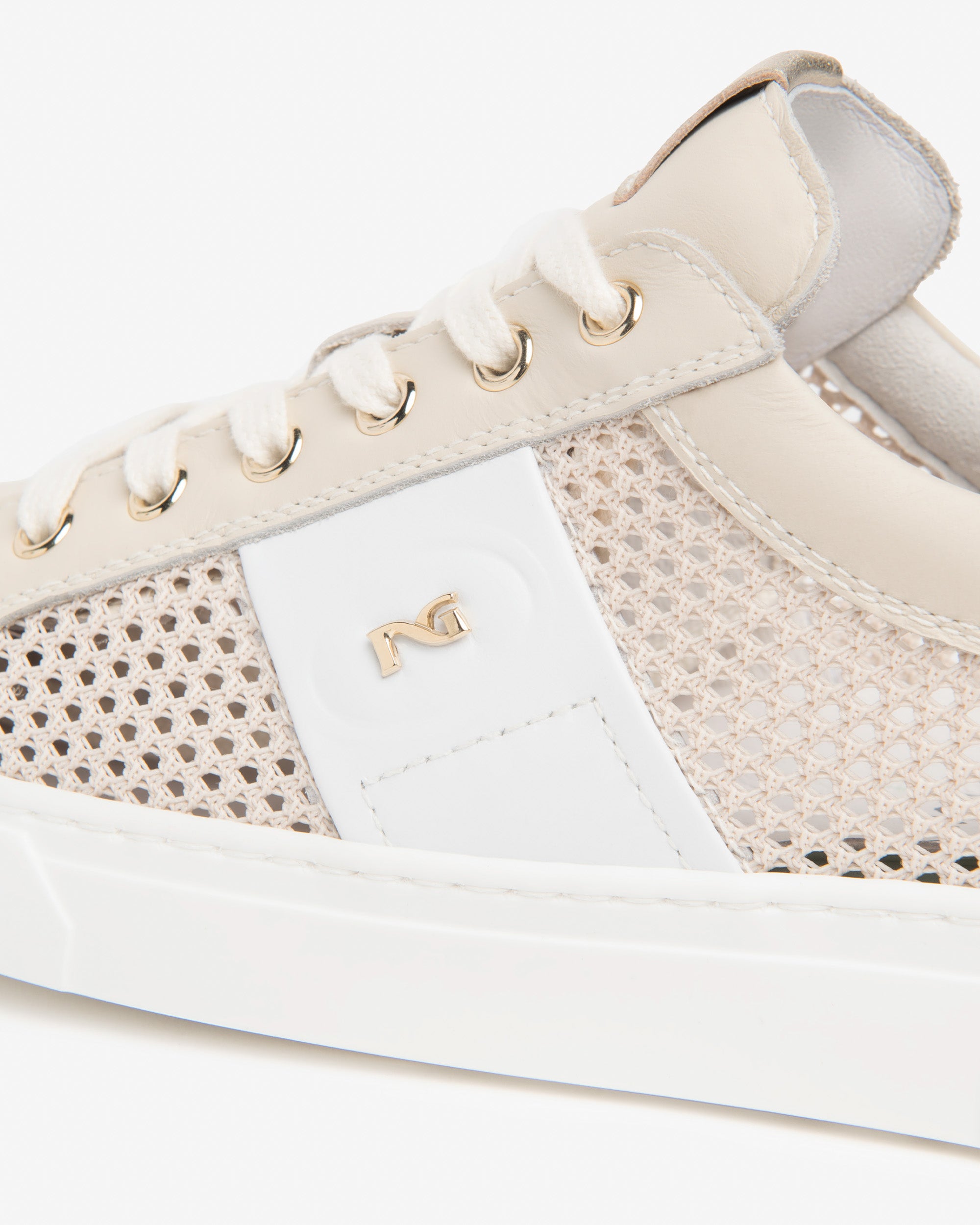 Sneakers Dames in Leder en Technisch Materiaal